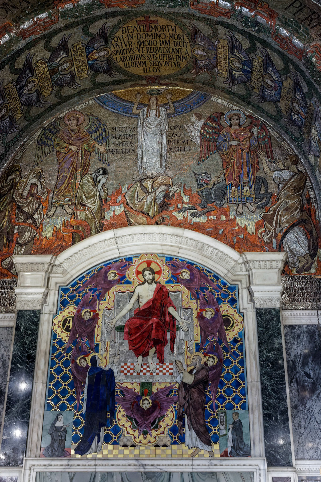 LONDON/UK - MARCH 21 : Decorated Wall and Ceiling in Westminster Cathedral London on March 21, 2018