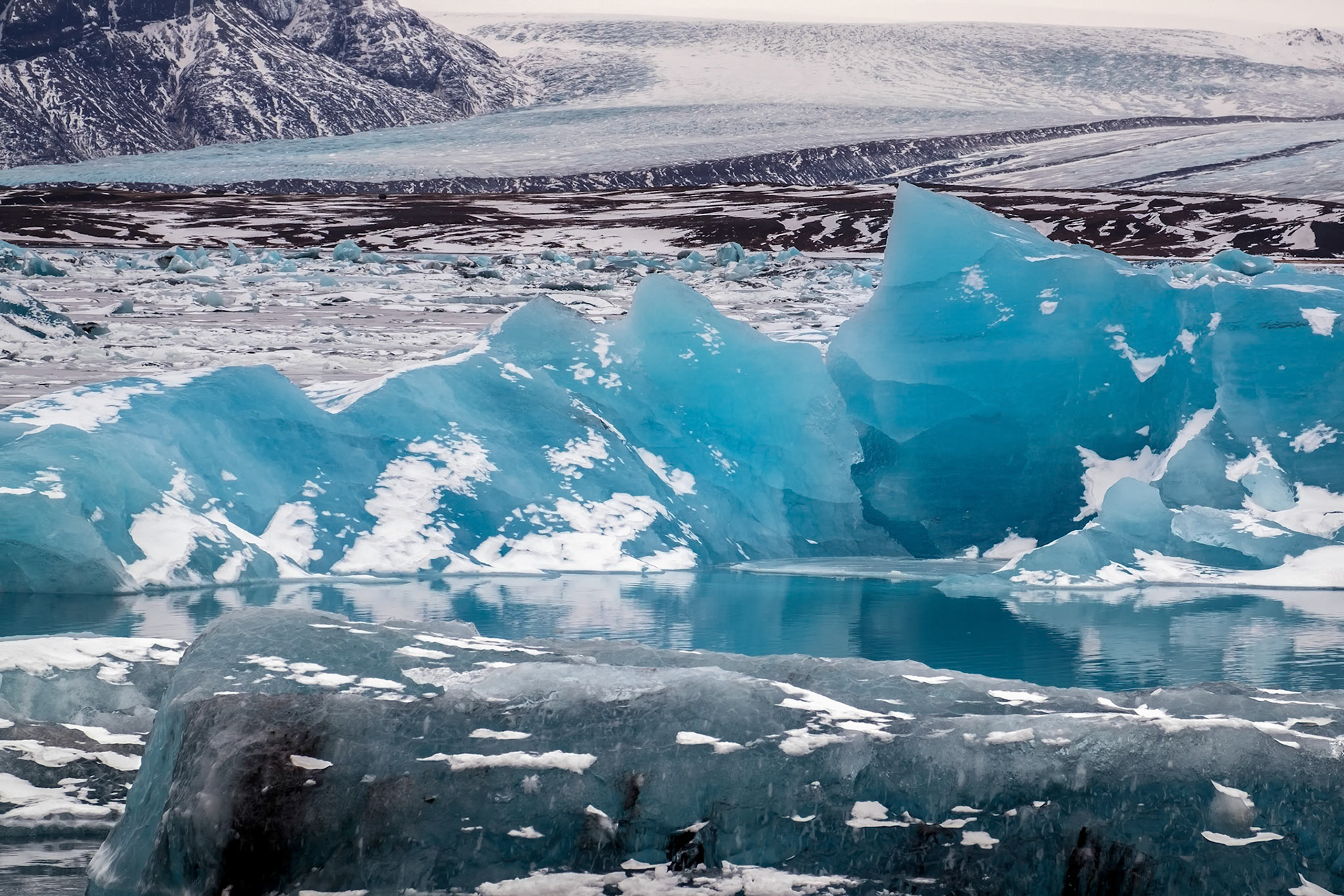 View of Jokulsarlon Ice Lagoon