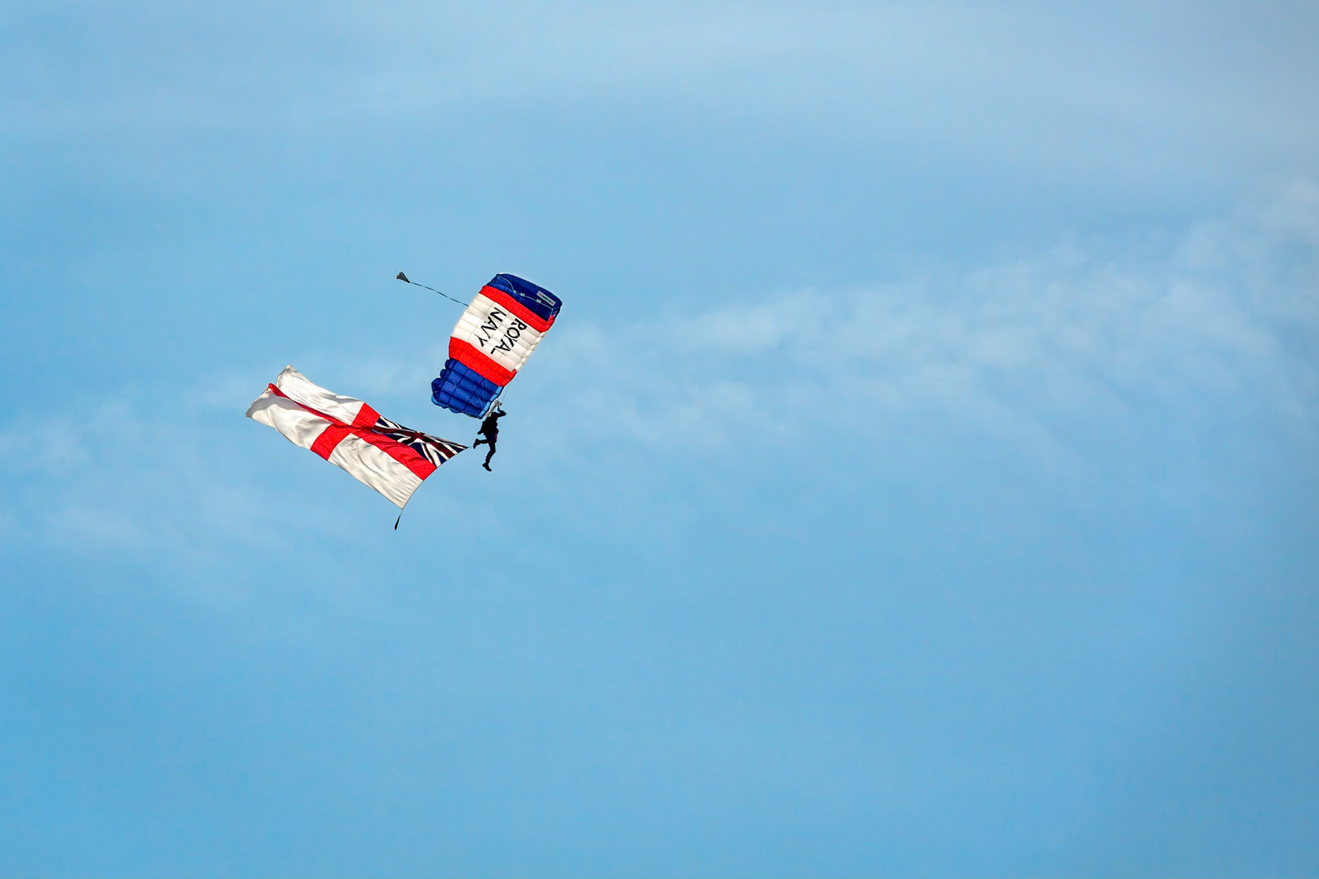 A Member of the Royal Navy Raiders Trailing the White Ensign