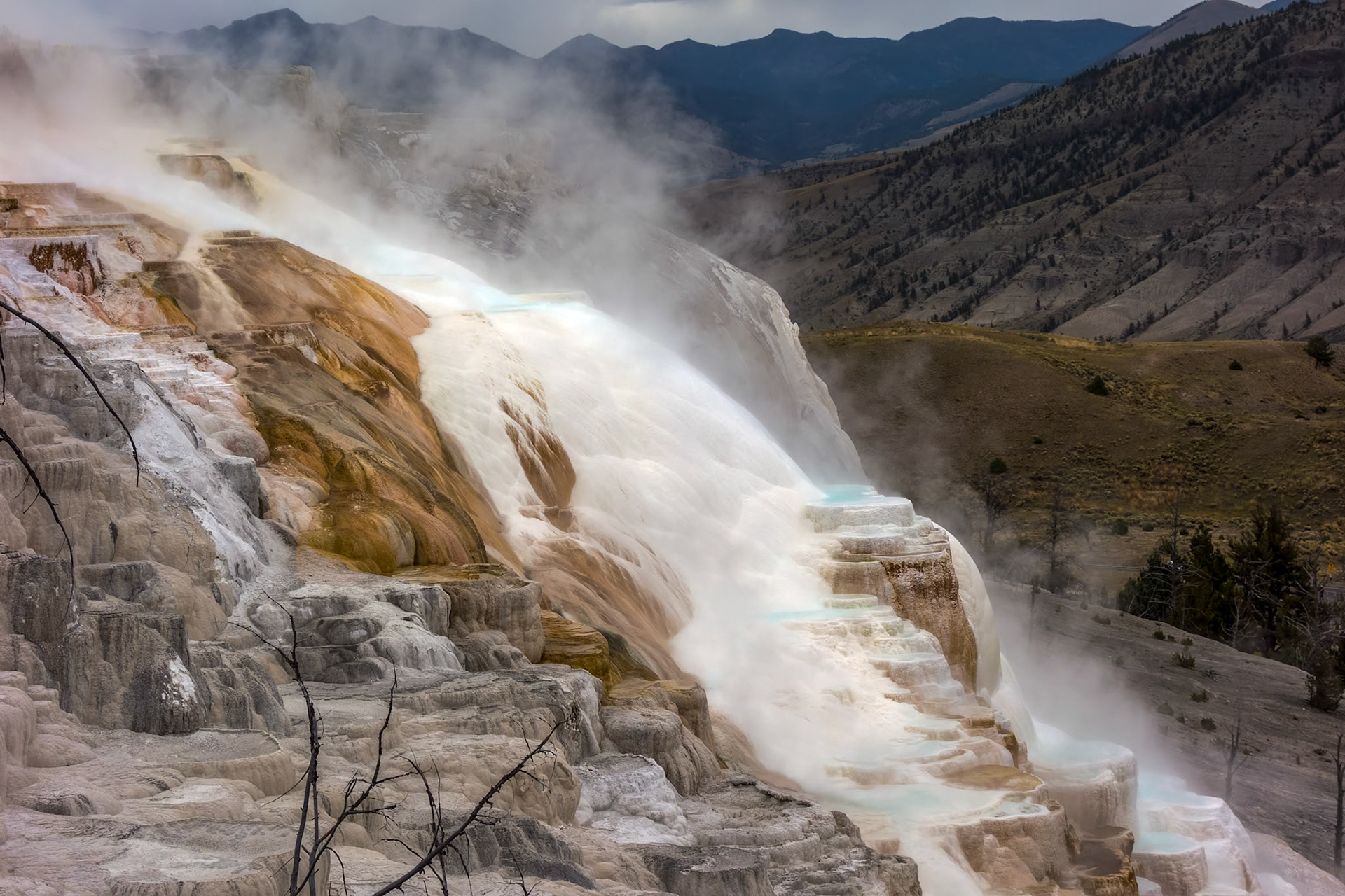 View of Mammoth Hot Springs