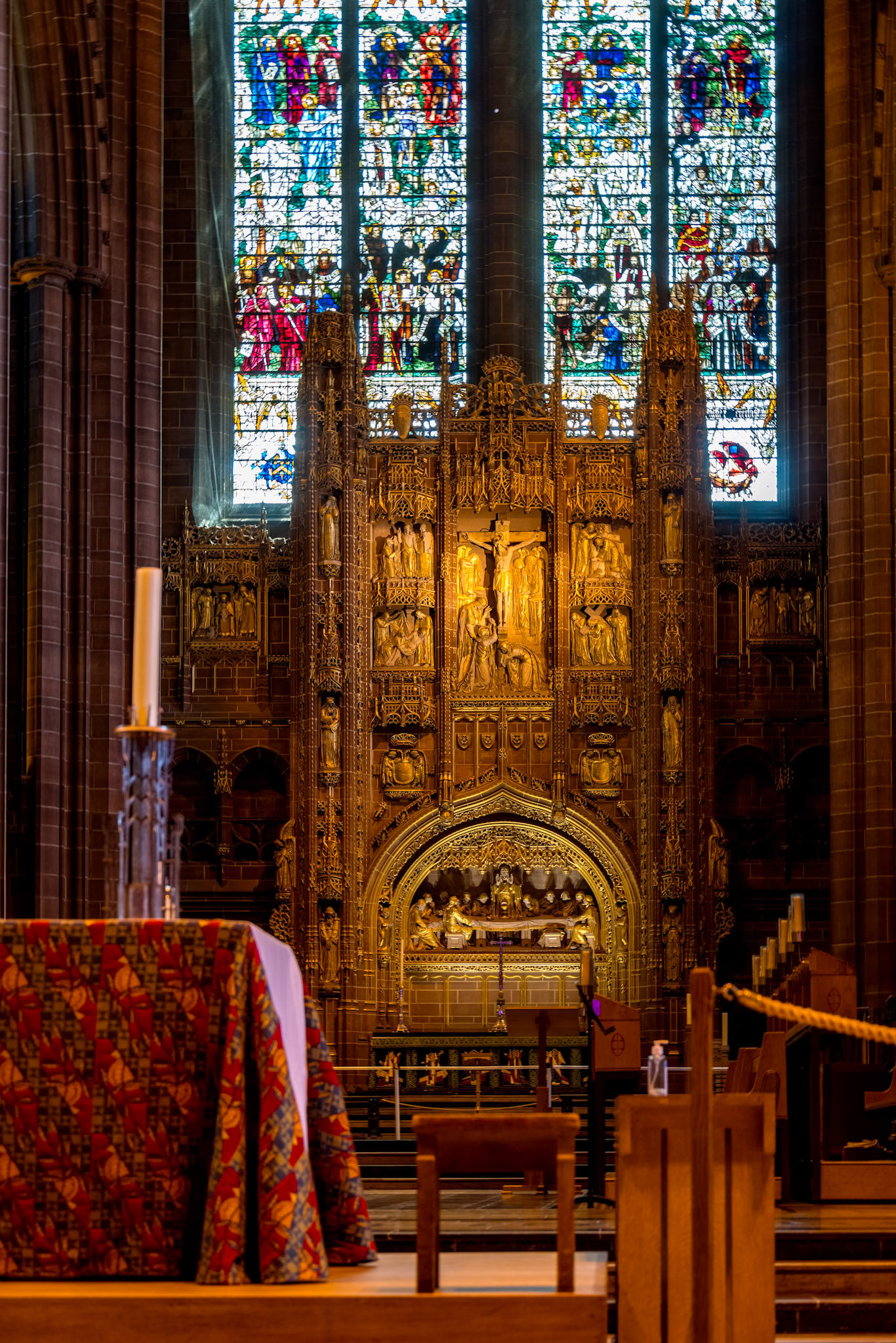 LIVERPOOL, UK - JULY 14 : Interior of Liverpool Metropolitan Cathedral, Liverpool, Merseyside, England, UK on July 14, 2021
