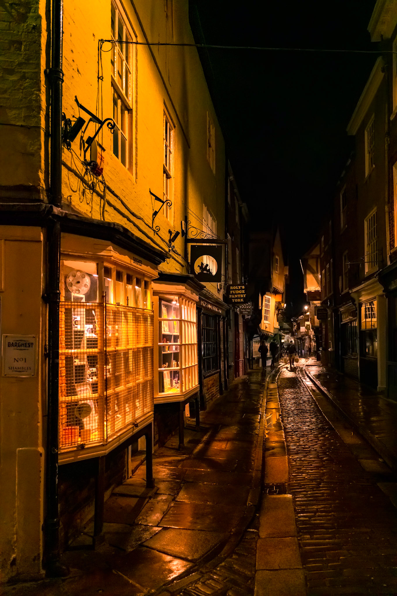YORK, NORTH YORKSHIRE/UK - FEBRUARY 19 : View of buildings and architecture in the Shambles area of York, North Yorkshire on February 19, 2020. Unidentified people