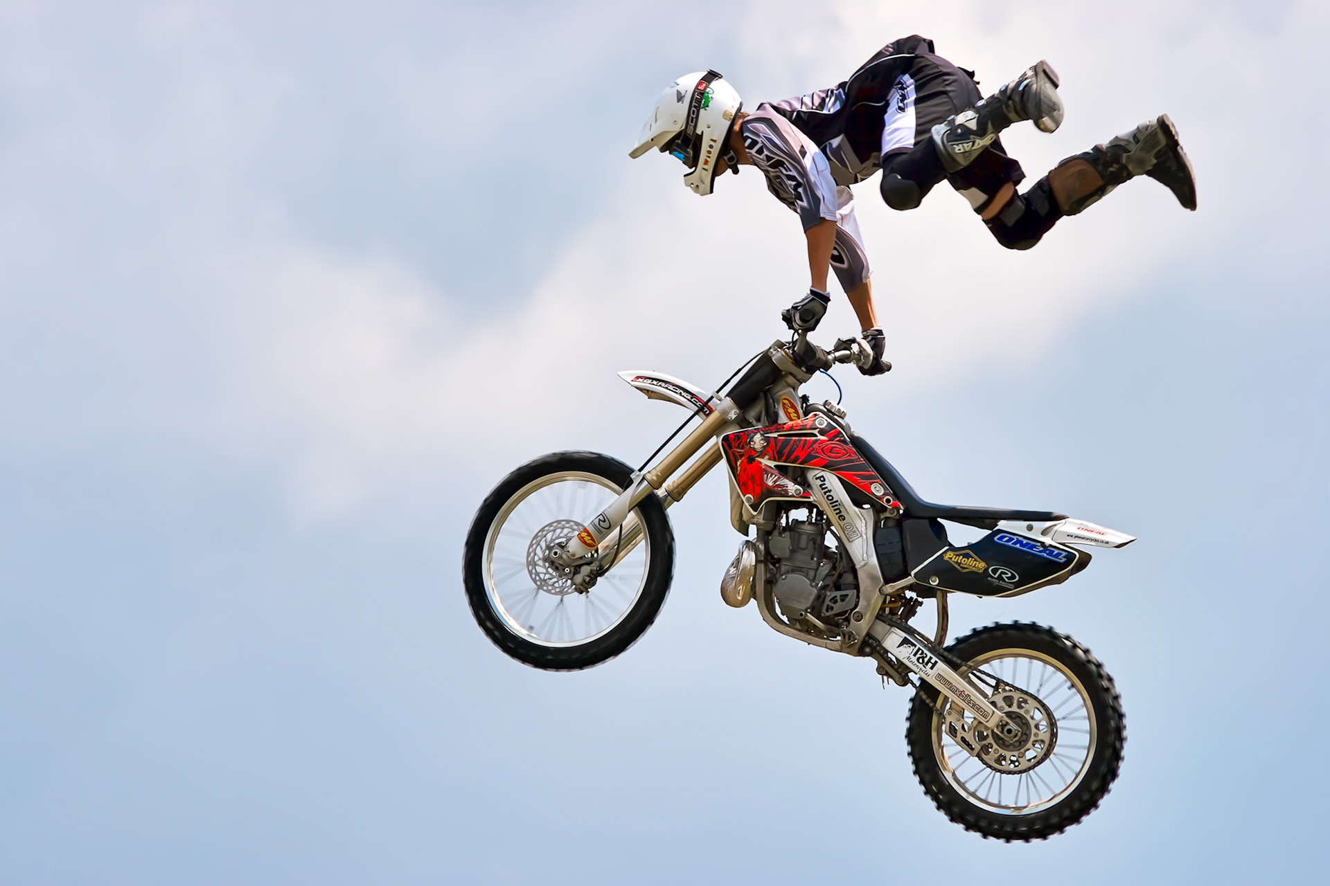 Stunt Motorcyclist at the Hop Farm in Kent