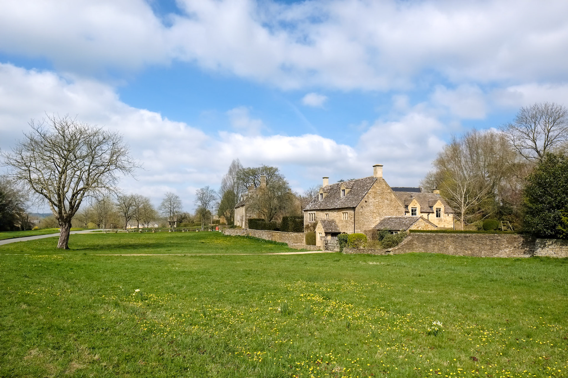 Picturesque Wyck Rissington Village in the Cotswolds