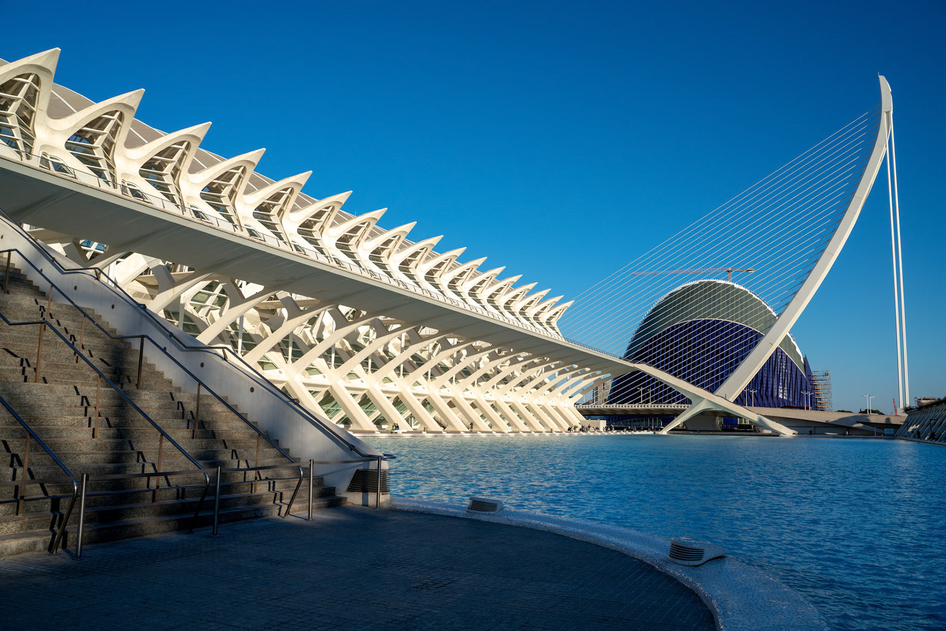 VALENCIA, SPAIN - FEBRUARY 25 : City of Arts and Sciences in Valencia Spain on February 25, 2019. Unidentified people