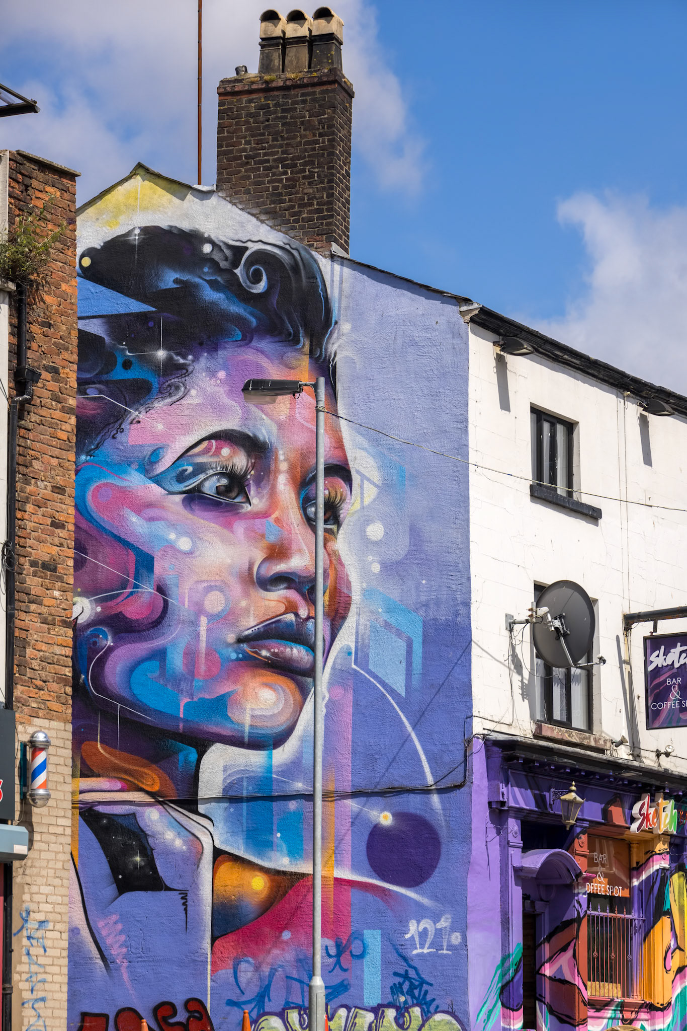 LIVERPOOL, UK - JULY 14 : Painted building in London Road, Liverpool, Merseyside, England, UK on July 14, 2021