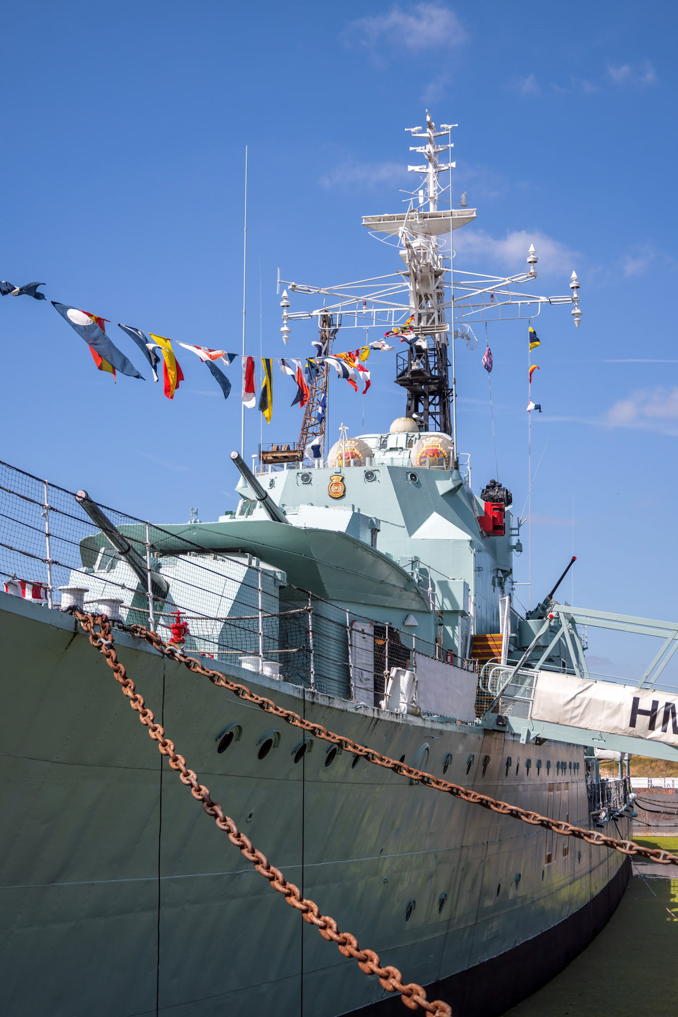 CHATHAM, KENT, UK, AUGUST 9. View of HMS Cavalier in Chatham, Kent, UK on August 09, 2024