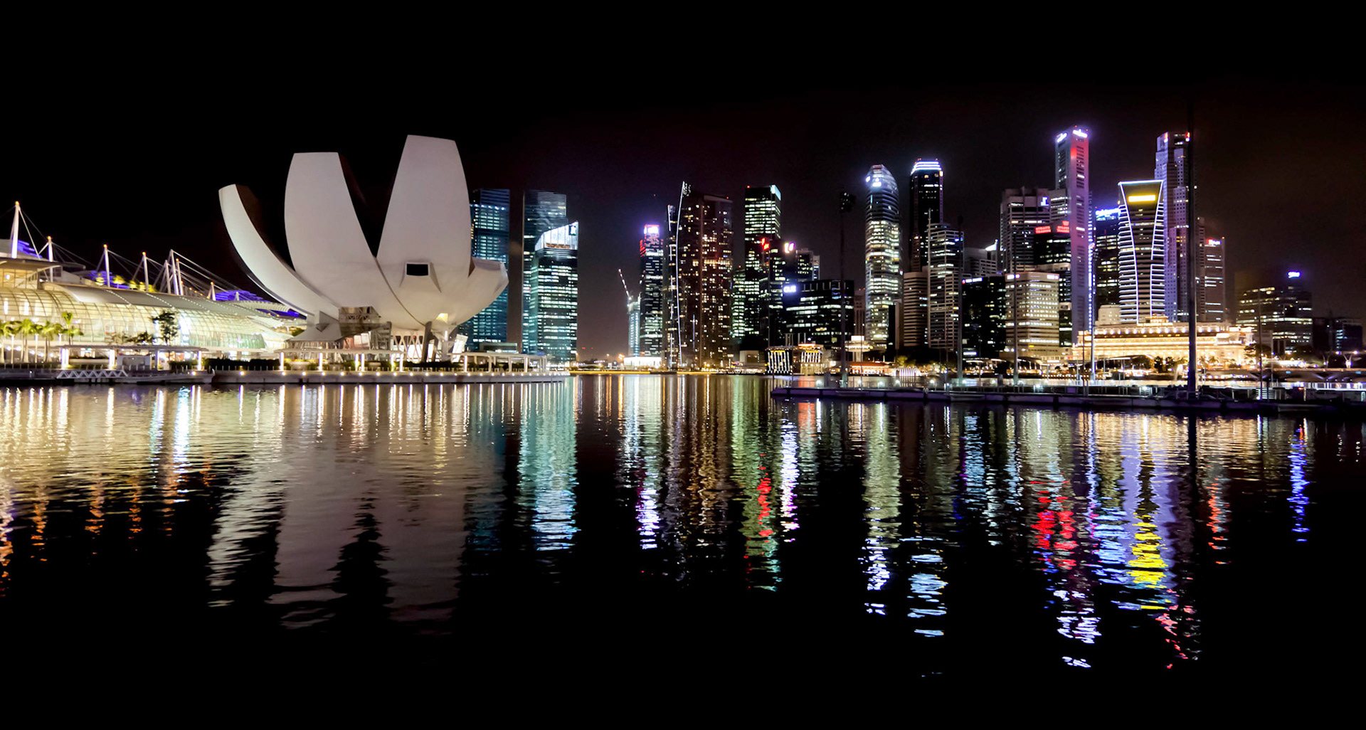 Singapore Skyline Illuminated at Night