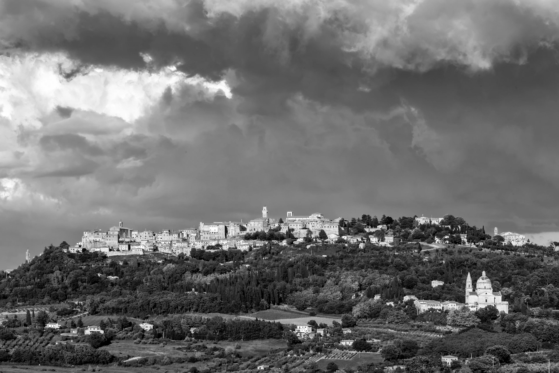 Storm Brewing over Montepulciano