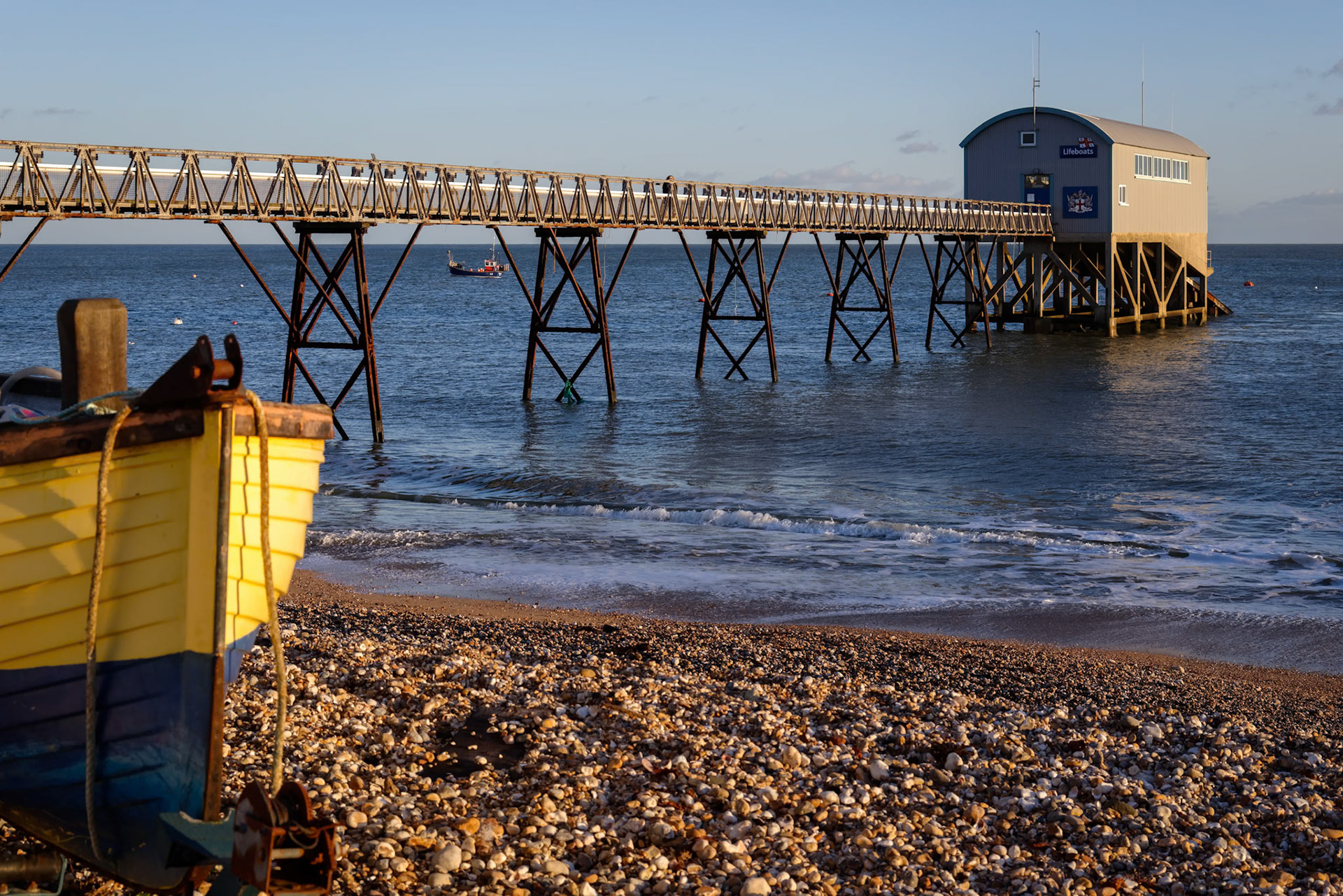 SELSEY BILL, SUSSEX/UK - JANUARY 1 : Selsey Bill Lifeboat Station in Selsey on January 1, 2013. One unidentified person