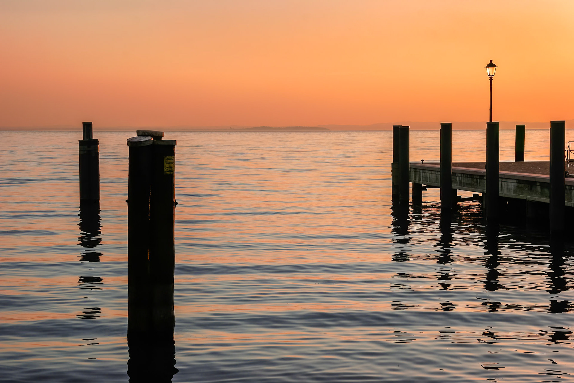 Dusk at Garda Lake Garda Italy