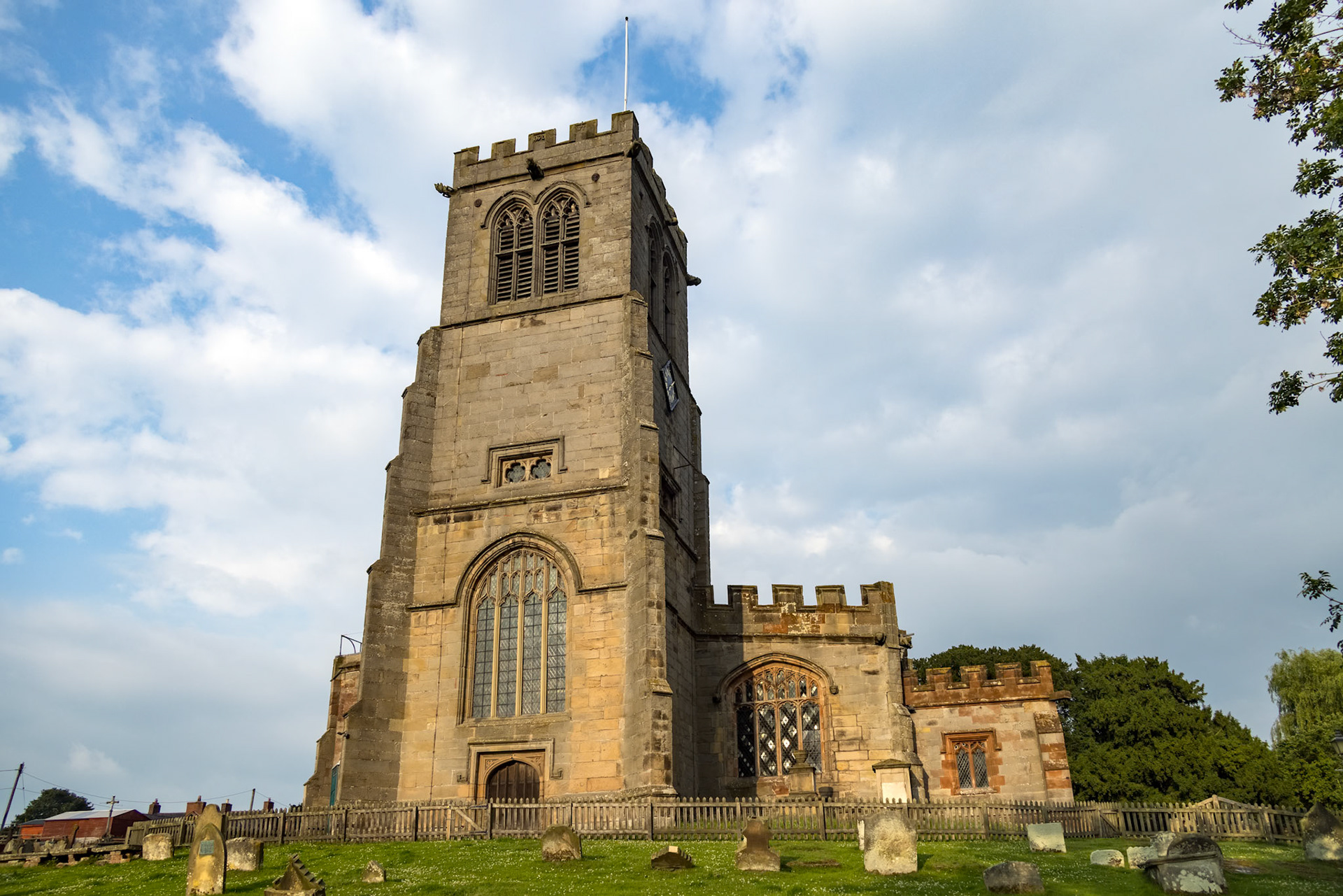 HANMER, CLWYD, WALES - JULY 10 : View of St.Chads Church in Hanmer, Wales on July 10, 2021