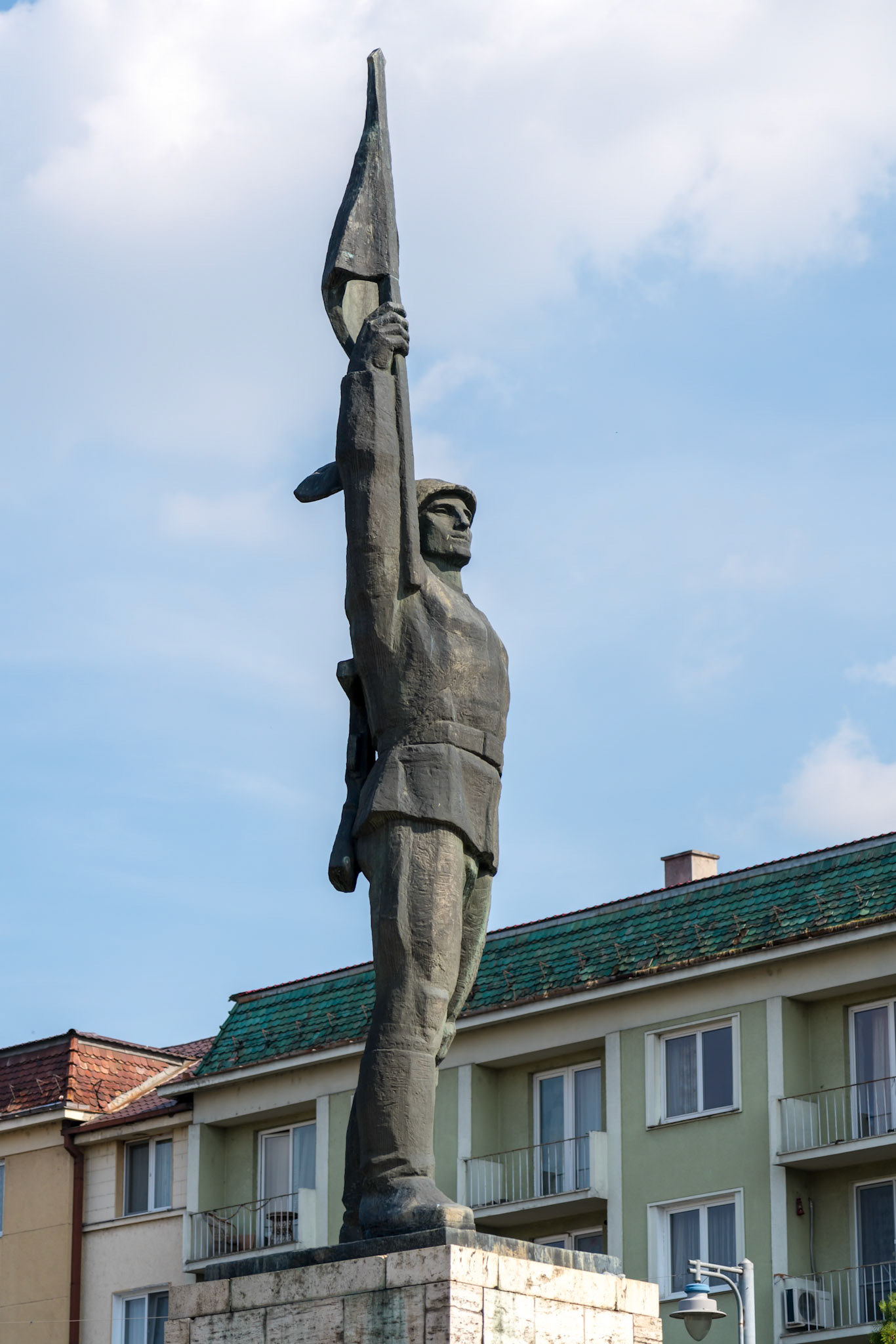 TARGU MURES, TRANSYLVANIA/ROMANIA - SEPTEMBER 17 : Statue of the Unknown Romanian Soldier in Targu Mures Transylvania Romania on September 17, 2018