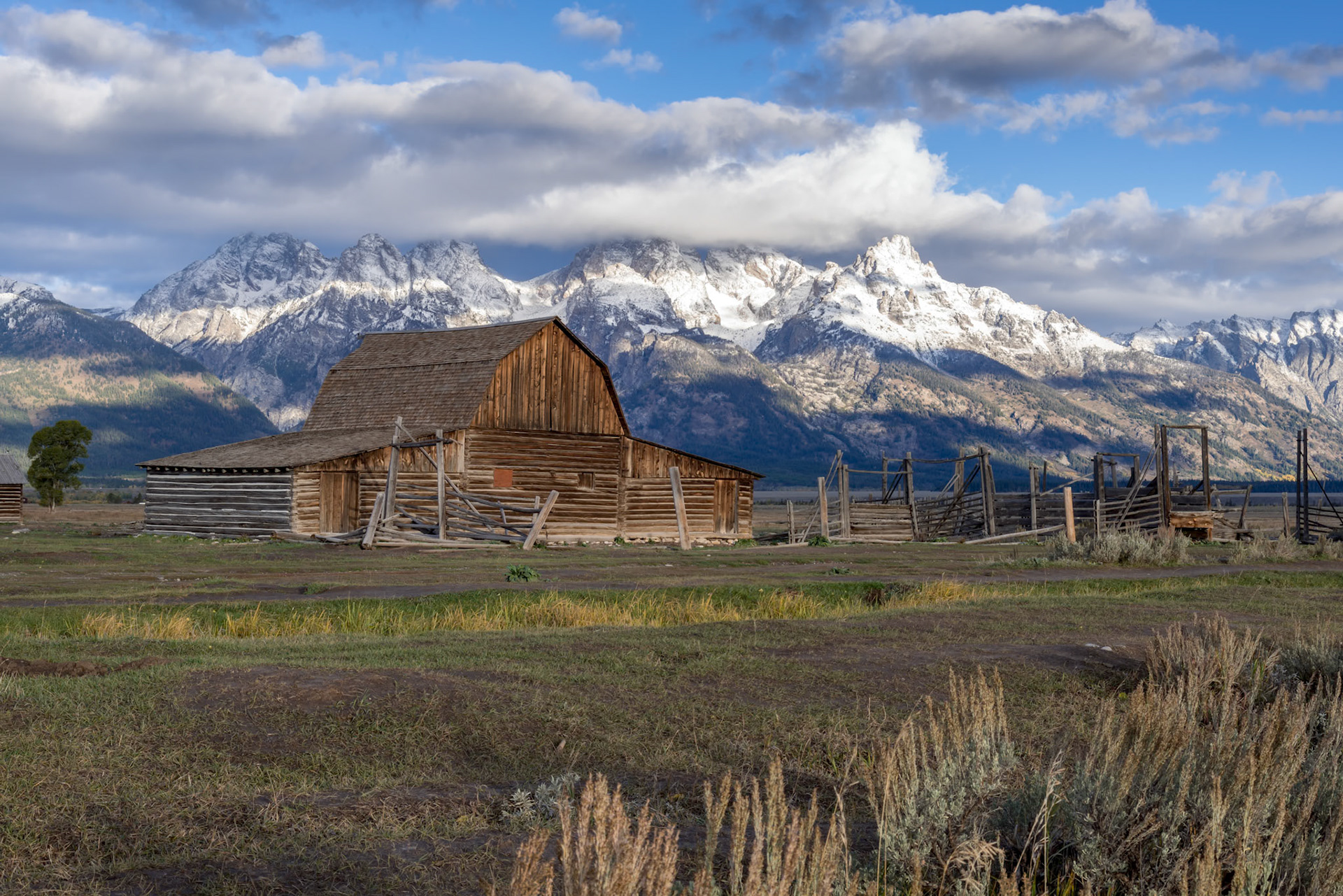 View of a Mormon Homestead near Jackson Wyoming
