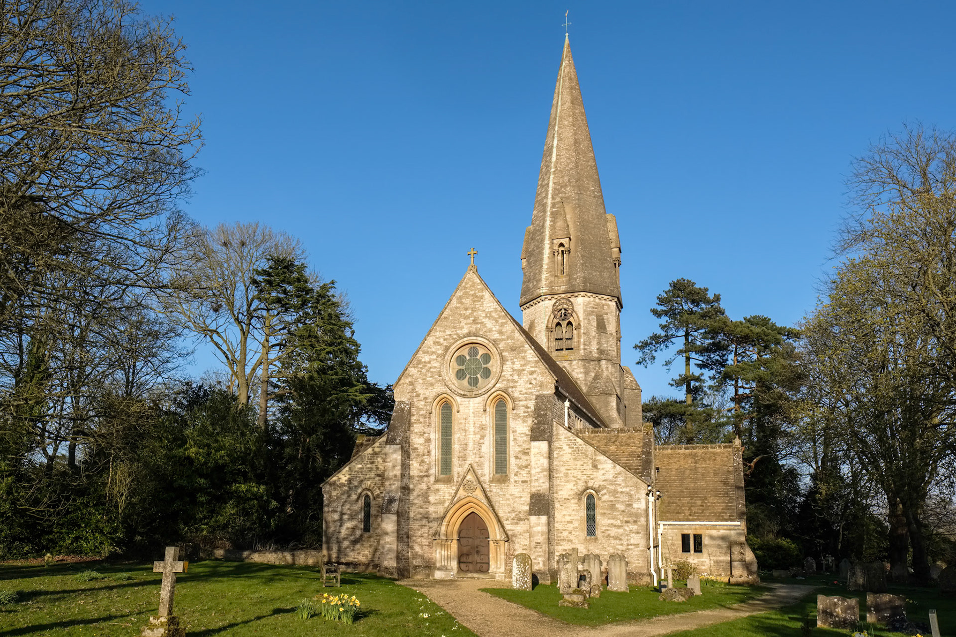 Leafield, Oxfordshire, UK, 2017. View of St Michael and All Angels Church