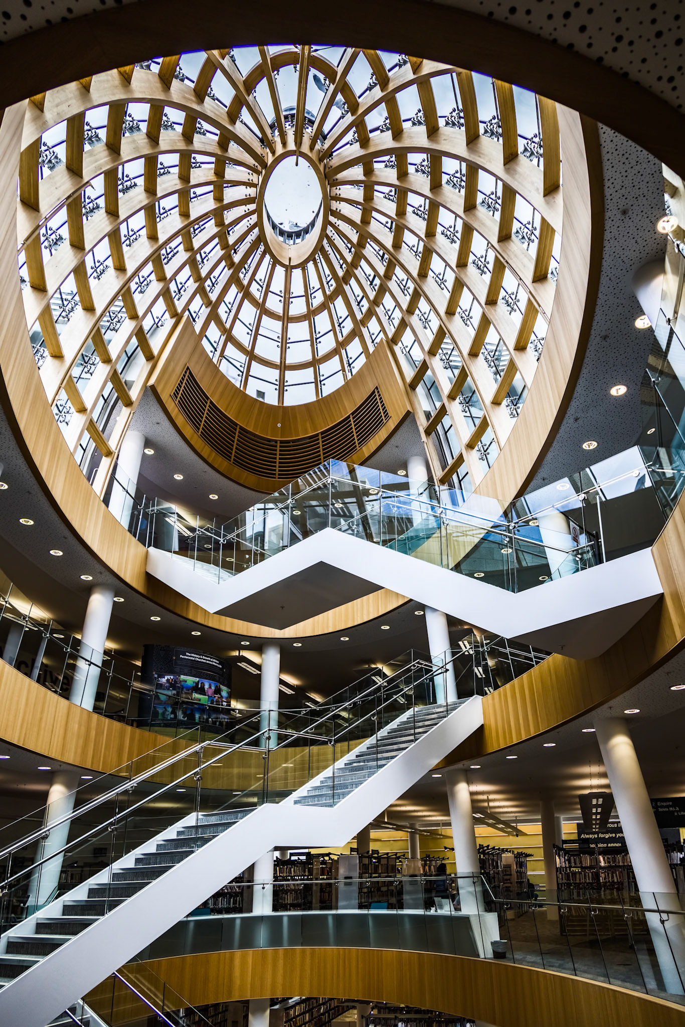 LIVERPOOL, UK - JULY 14 : Interior view of the Central Library in Liverpool, England UK on July 14, 2021