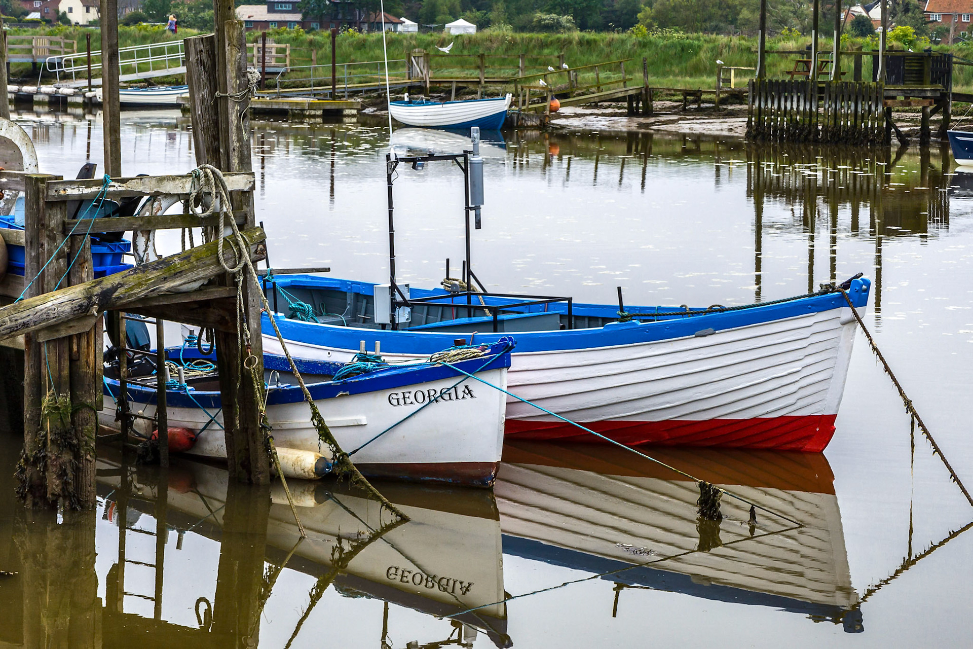 Row of Fishing Boats in Southwold Harbour