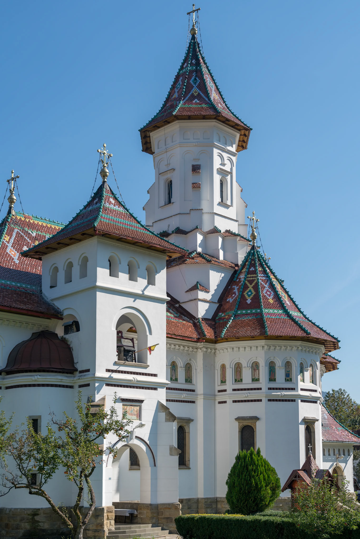 CAMPULUNG MOLDOVENESC, TRANSYLVANIA/ROMANIA - SEPTEMBER 18 : Exterior view of the Assumption Cathedral in Campulung Moldovenesc Transylvania Romania on September 18, 2018