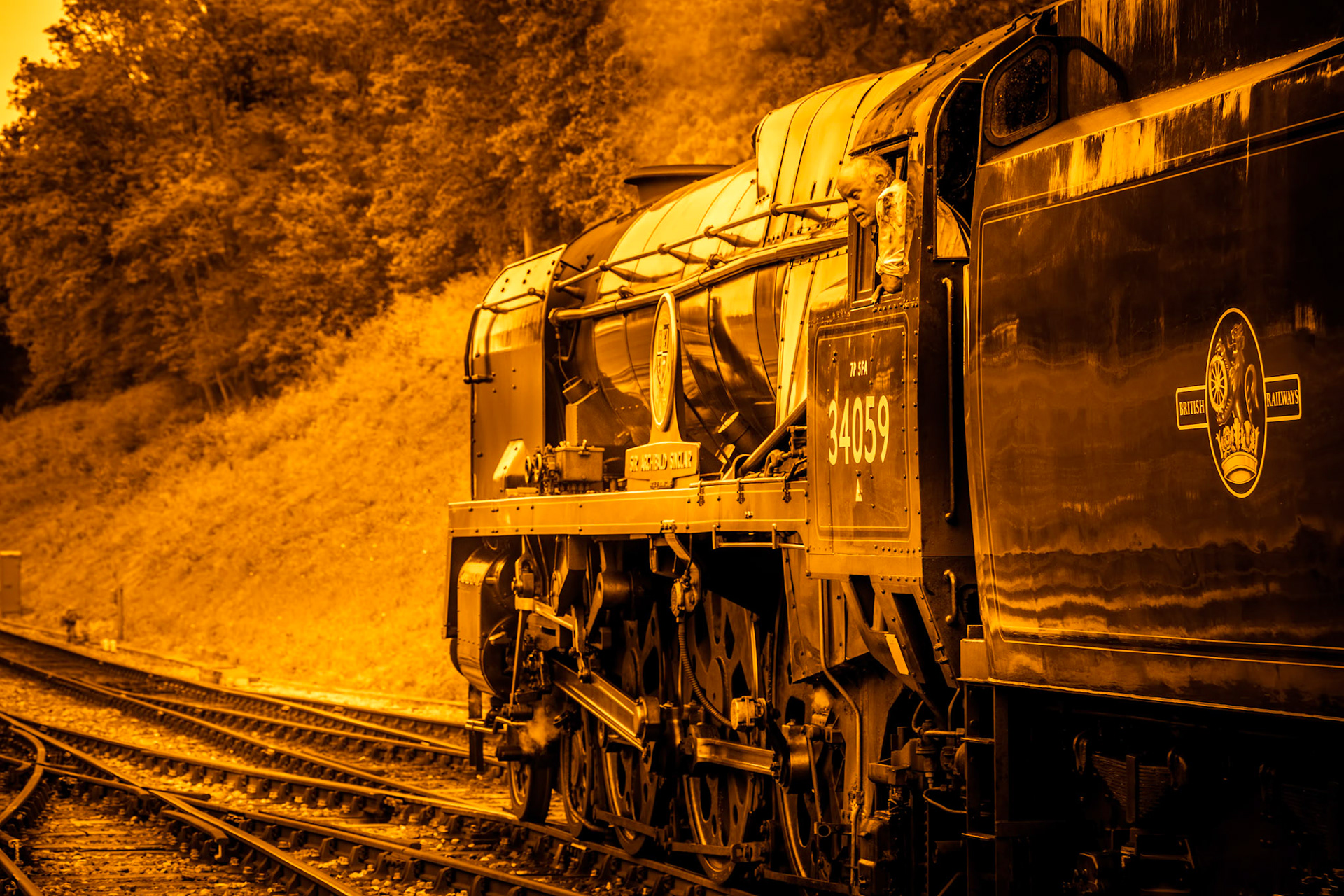 HORSTED KEYNES, SUSSEX/UK - MAY 7 : Sir Archibald Sinclair at Horsted Keynes Railway Station in Sussex on May 7, 2011. One unidentified man
