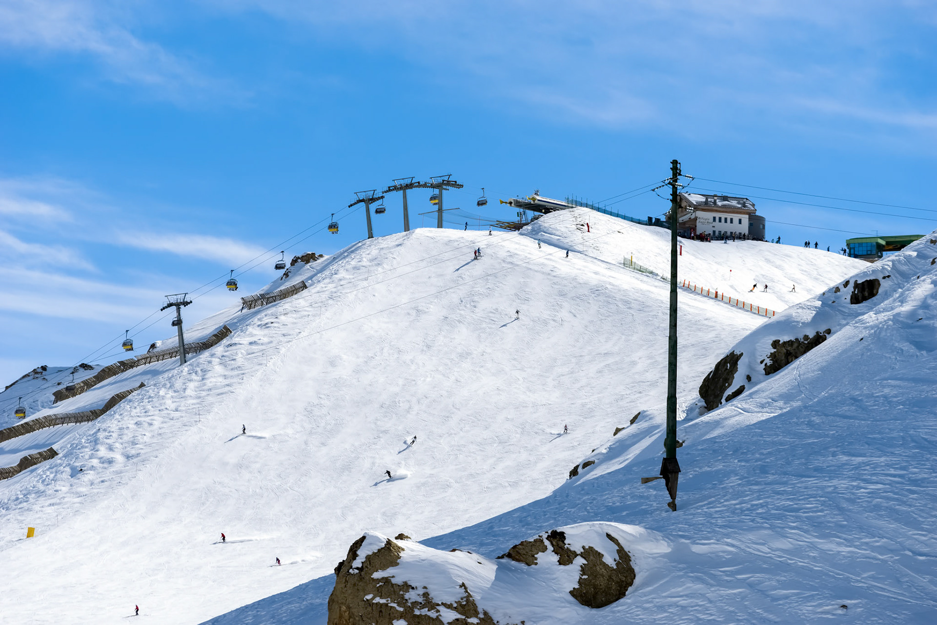 Chair Lift in the Dolomites at Pordoi