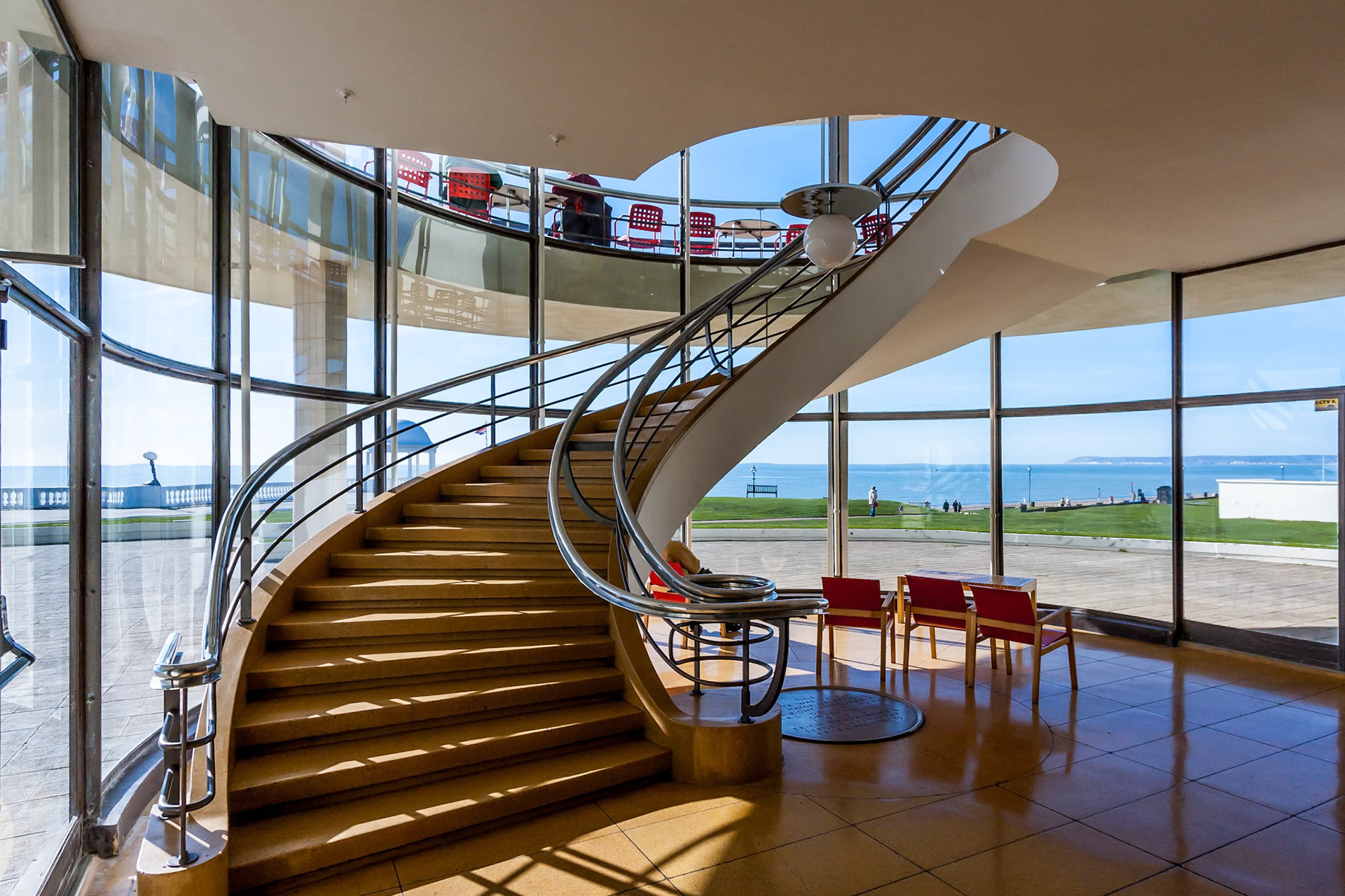 Staircase in the De La Warr Pavilion Bexhill On Sea