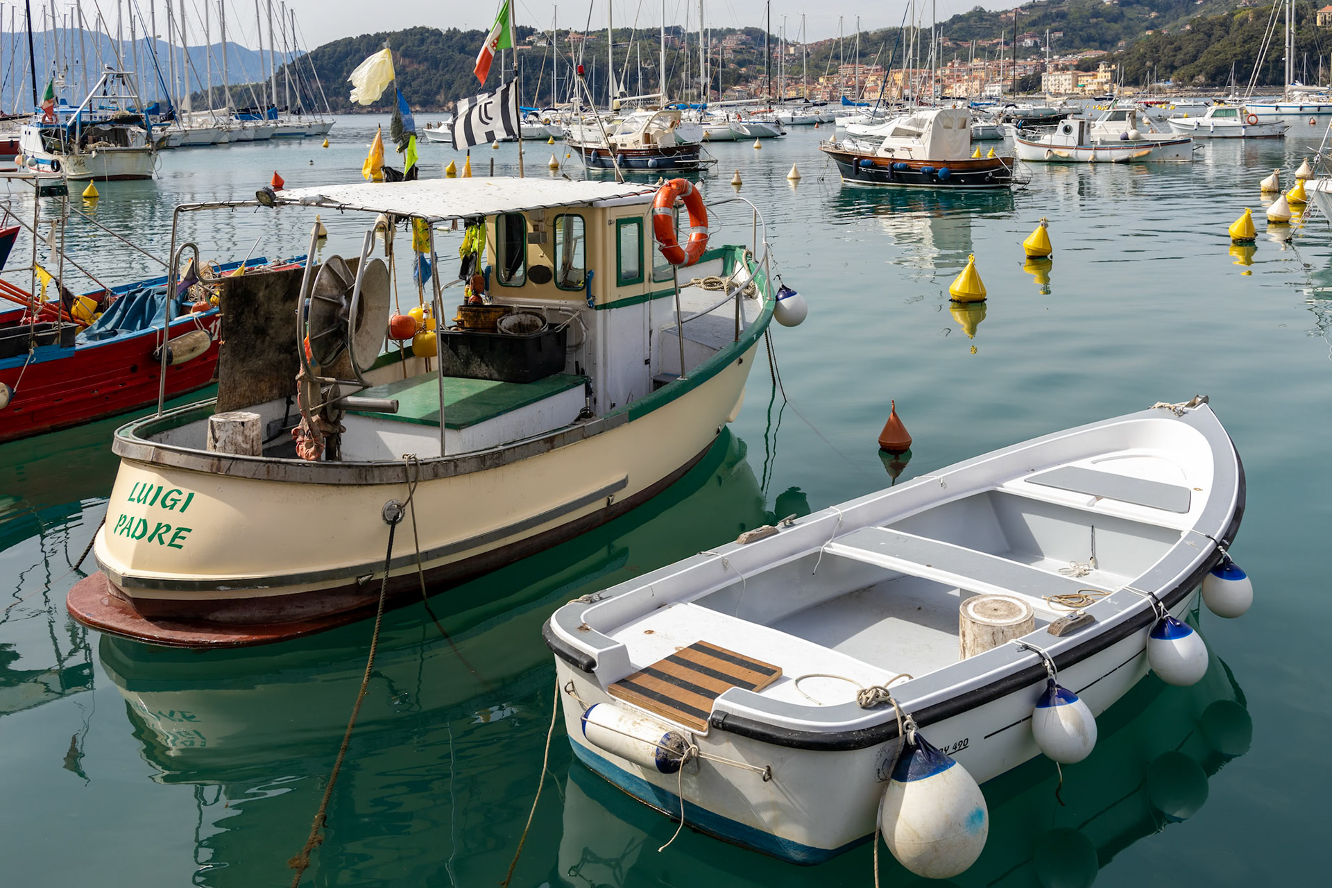 LERICI, LIGURIA/ITALY  - APRIL 21 : Boats in the harbour in Lerici in Liguria Italy on April 21, 2019