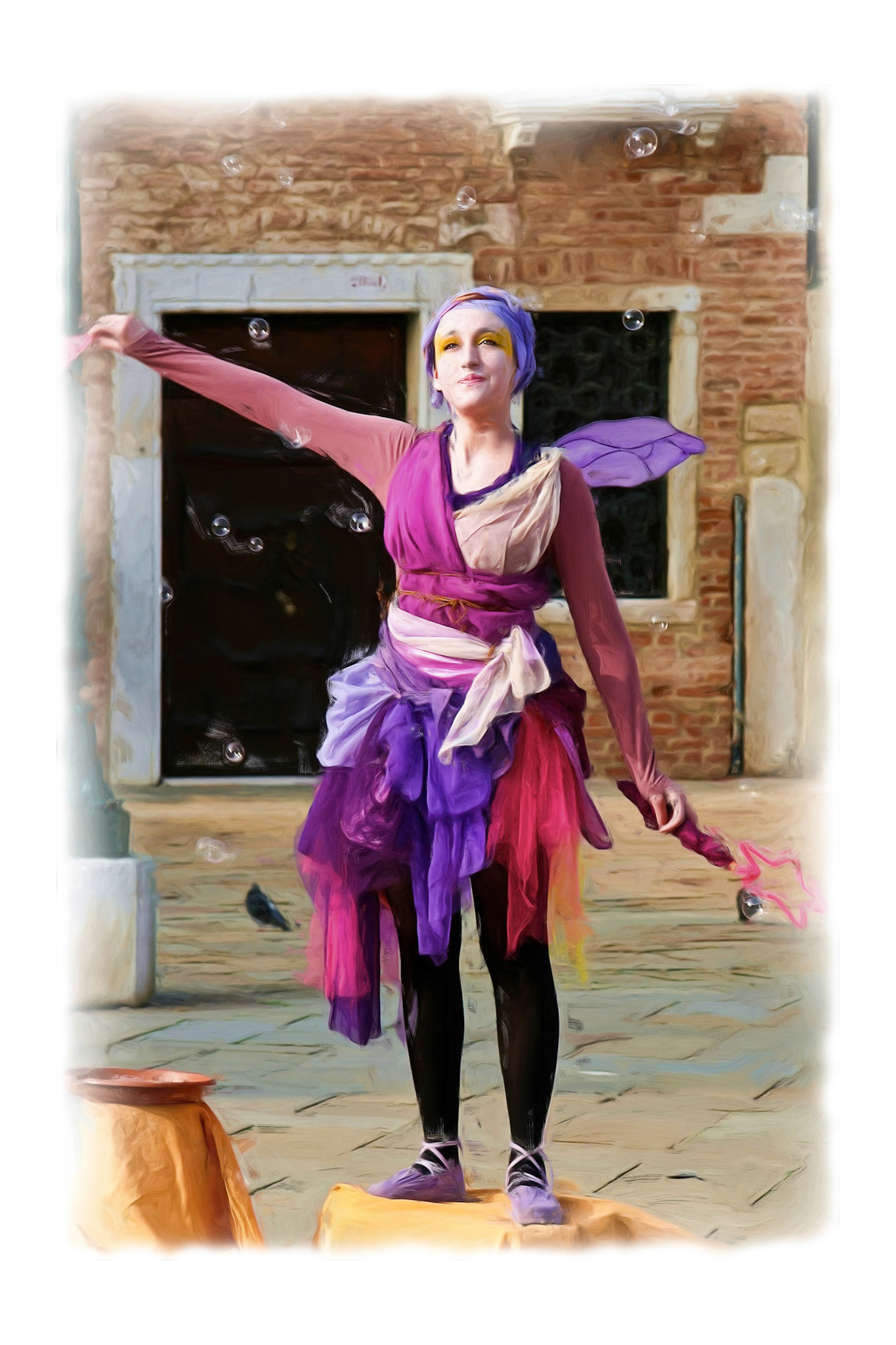 Street Entertainer Performing in Venice