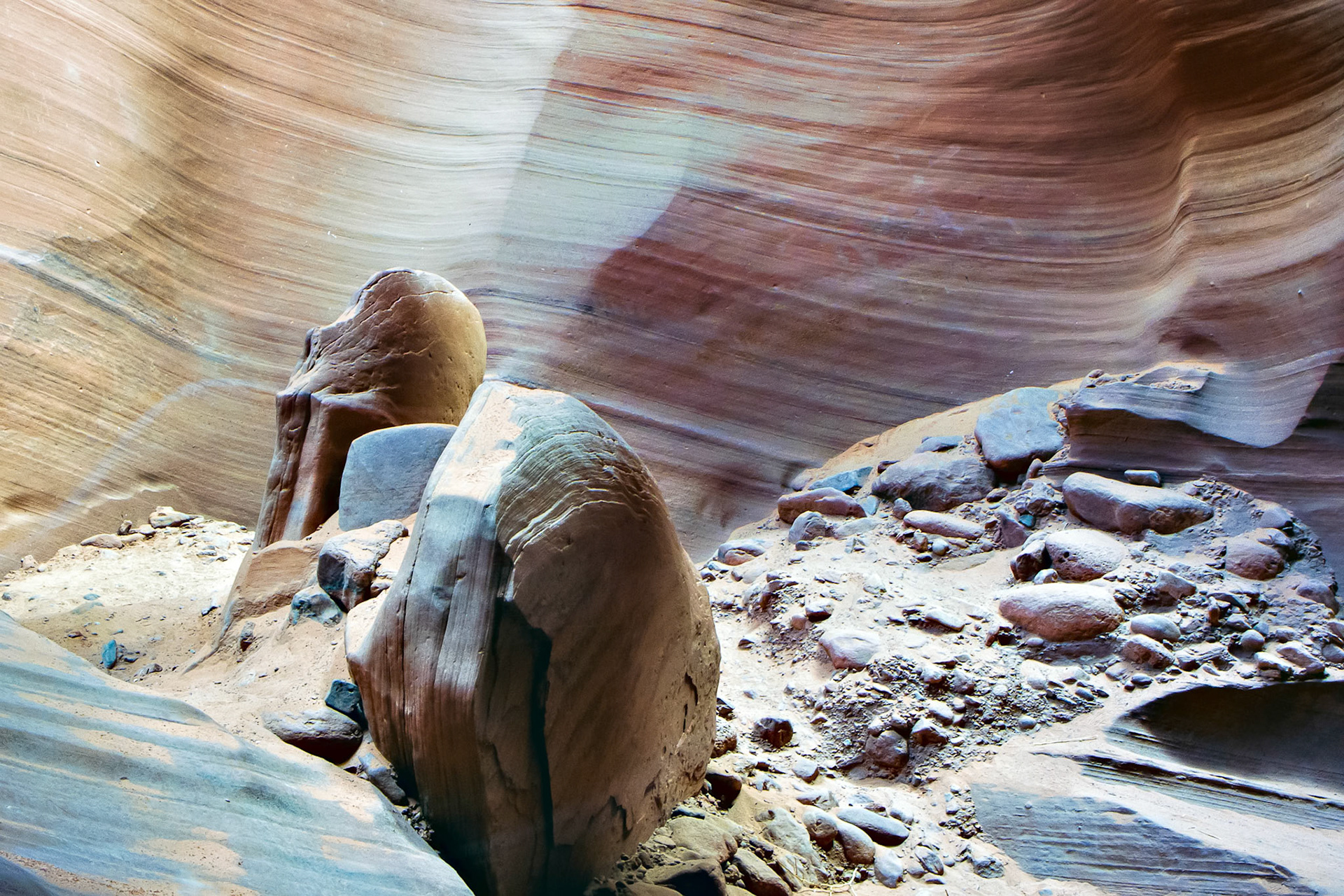 Boulders in Antelope Canyon