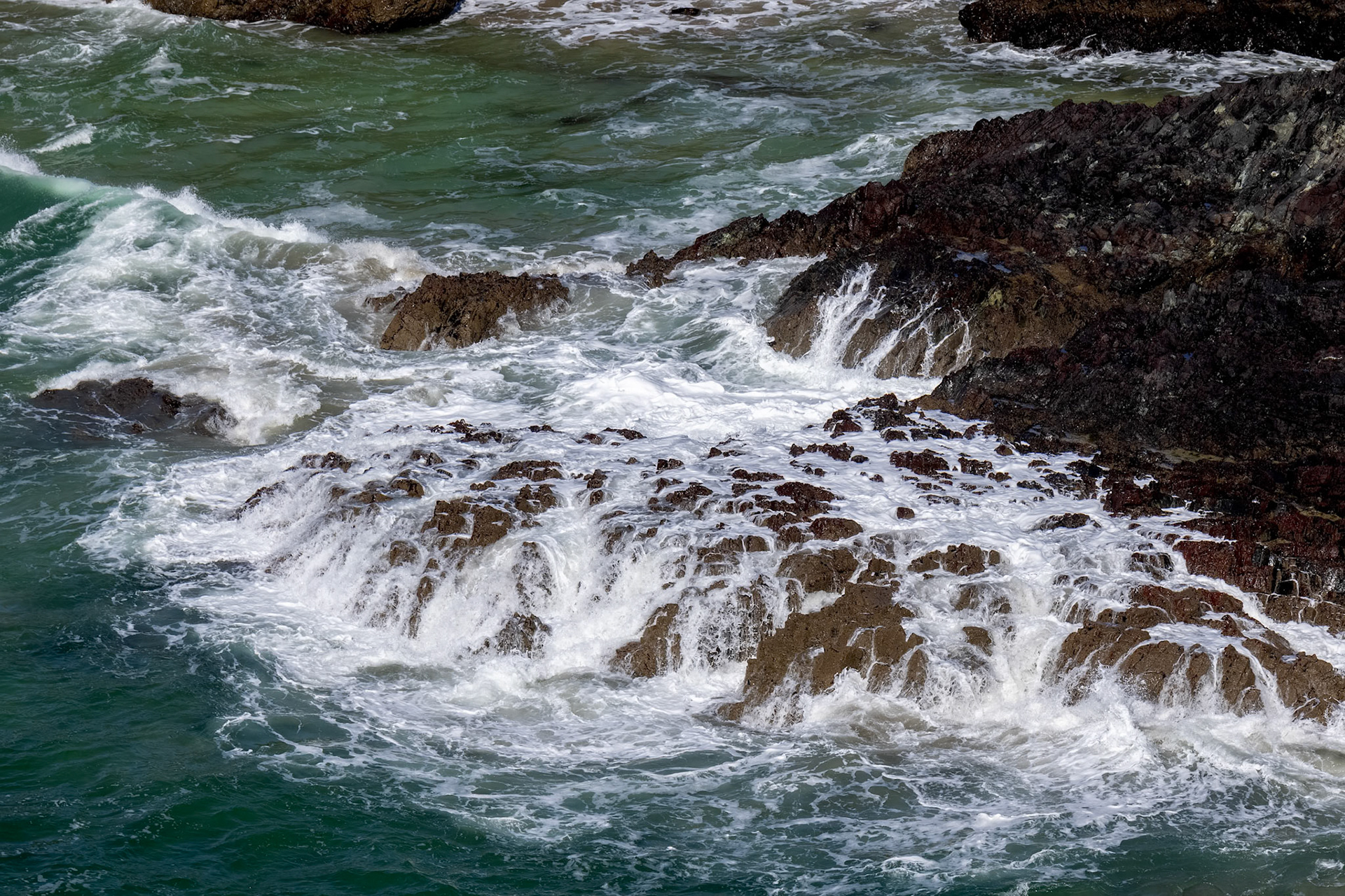 Rugged coastal scenery at Kynance Cove in Cornwall