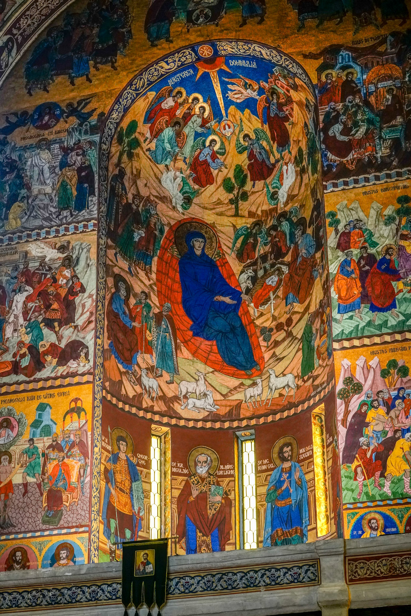 TARGU MURES, TRANSYLVANIA/ROMANIA - SEPTEMBER 17 : Decorative interior view of Ascension Cathedral in Targu Mures Transylvania Romania on September 17, 2018