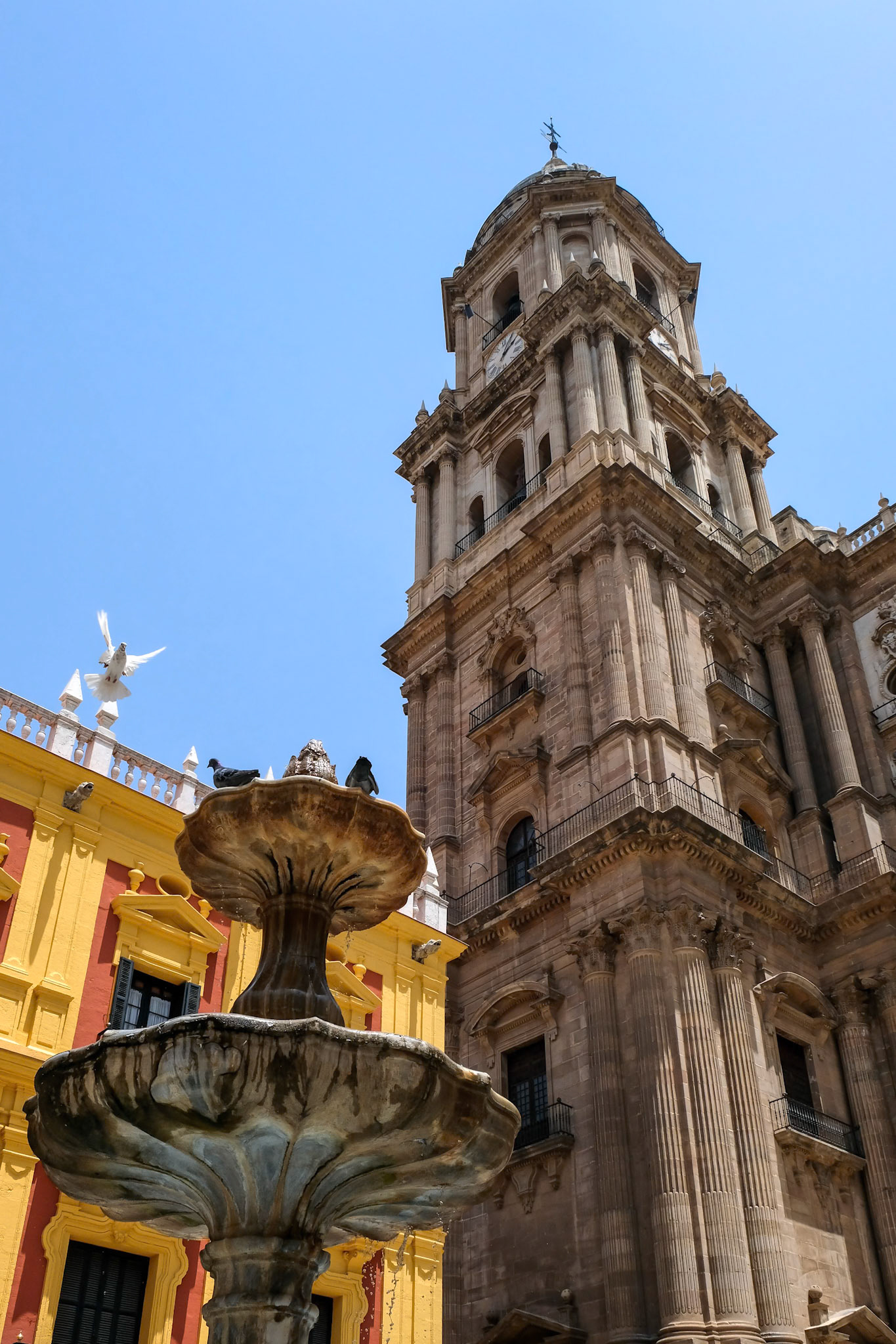 MALAGA, ANDALUCIA/SPAIN - JULY 5 : Baroque Bishop's Palace designed by Antonio Ramos in the 18th Century in the Plaza de Obispo Malaga Costa del Sol Spain on July 5, 2017