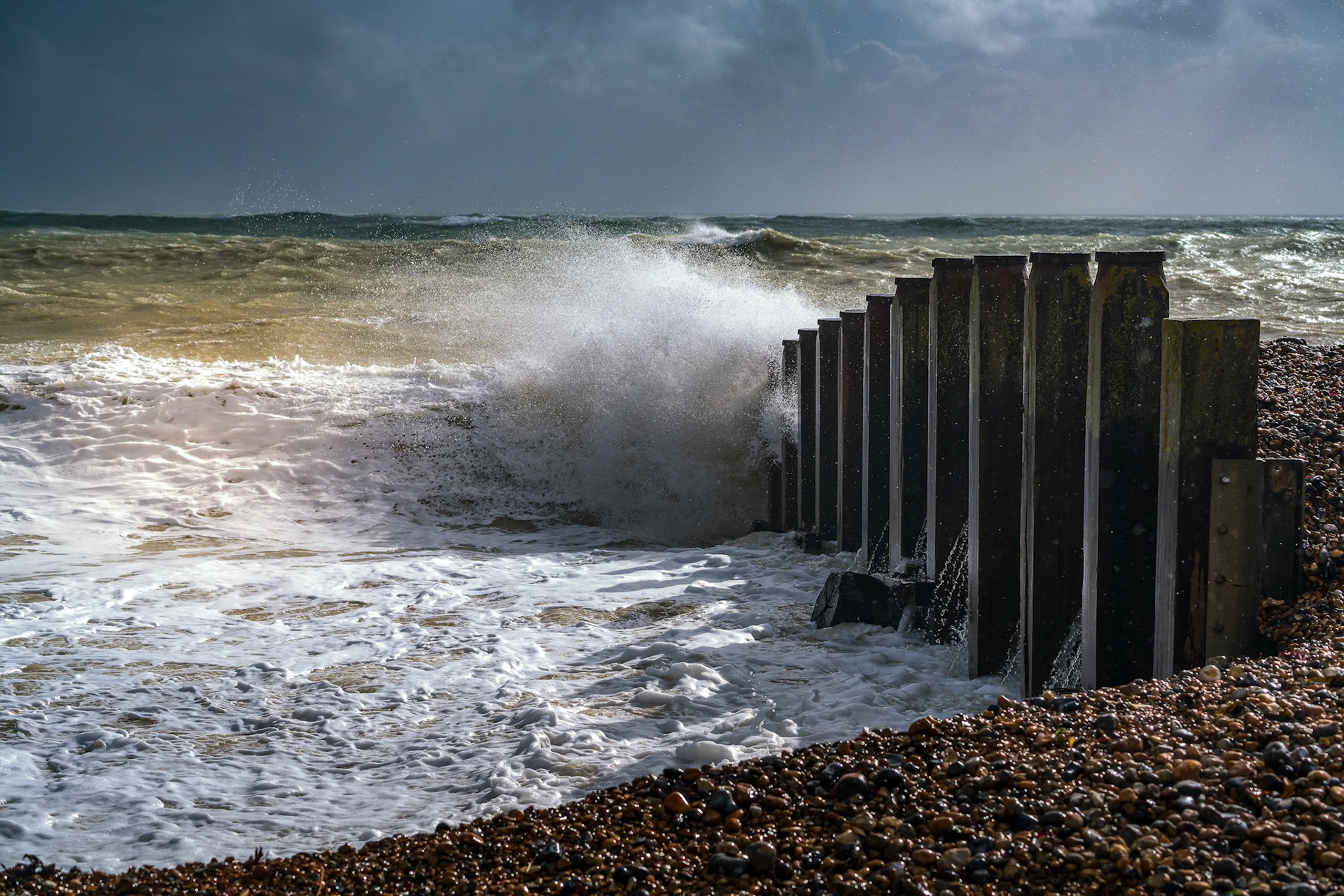 EASTBOURNE, EAST SUSSEX/UK - OCTOBER 21 : Tail End of Storm Brian Racing Past Eastbourne Seafront in East Sussex on October 21, 2017