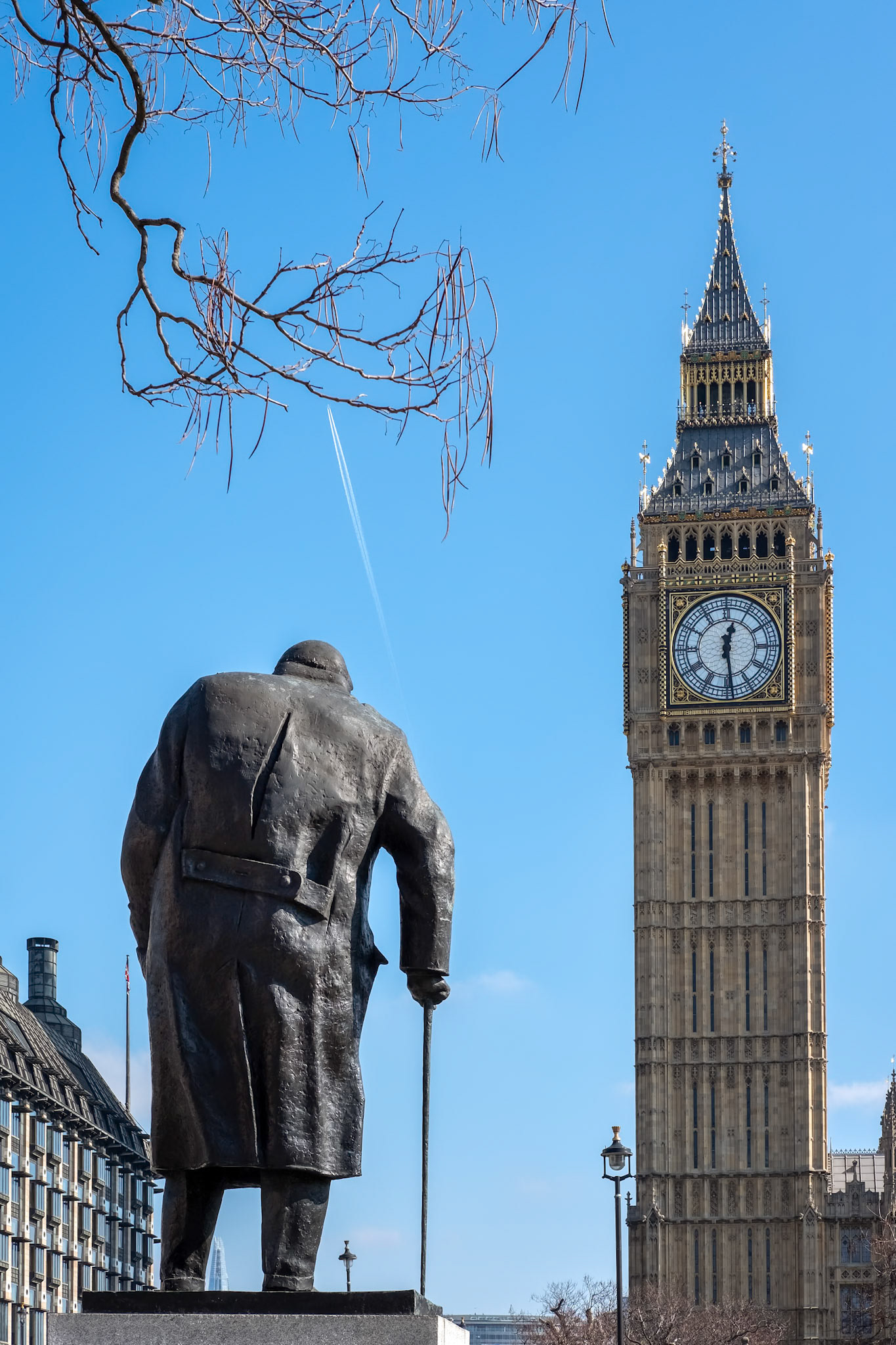 LONDON/UK - MARCH 13 : Statue of Winston Churchill in Parliament Square London on March 13, 2016