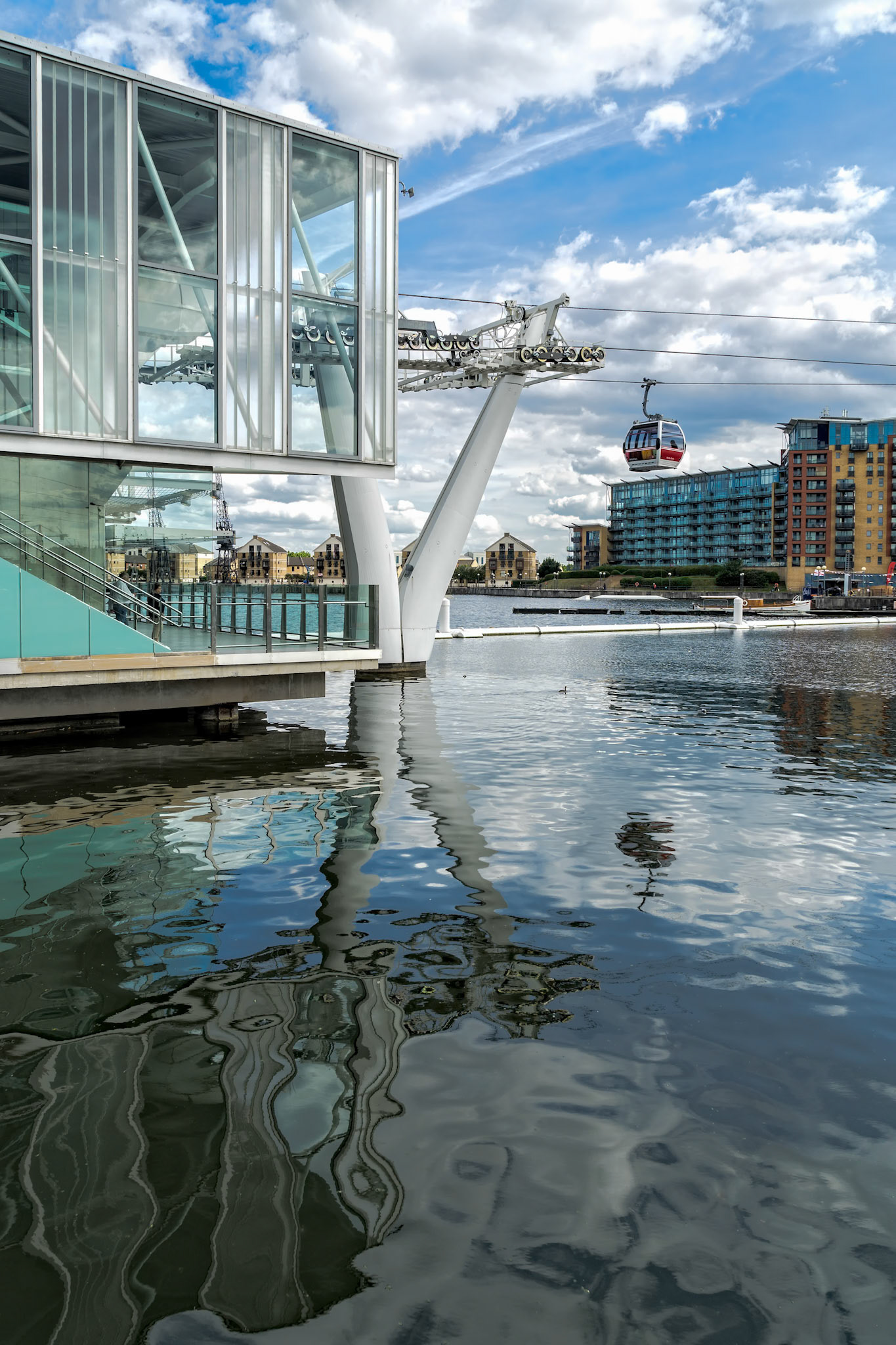 View of the London Cable Car over the River Thames