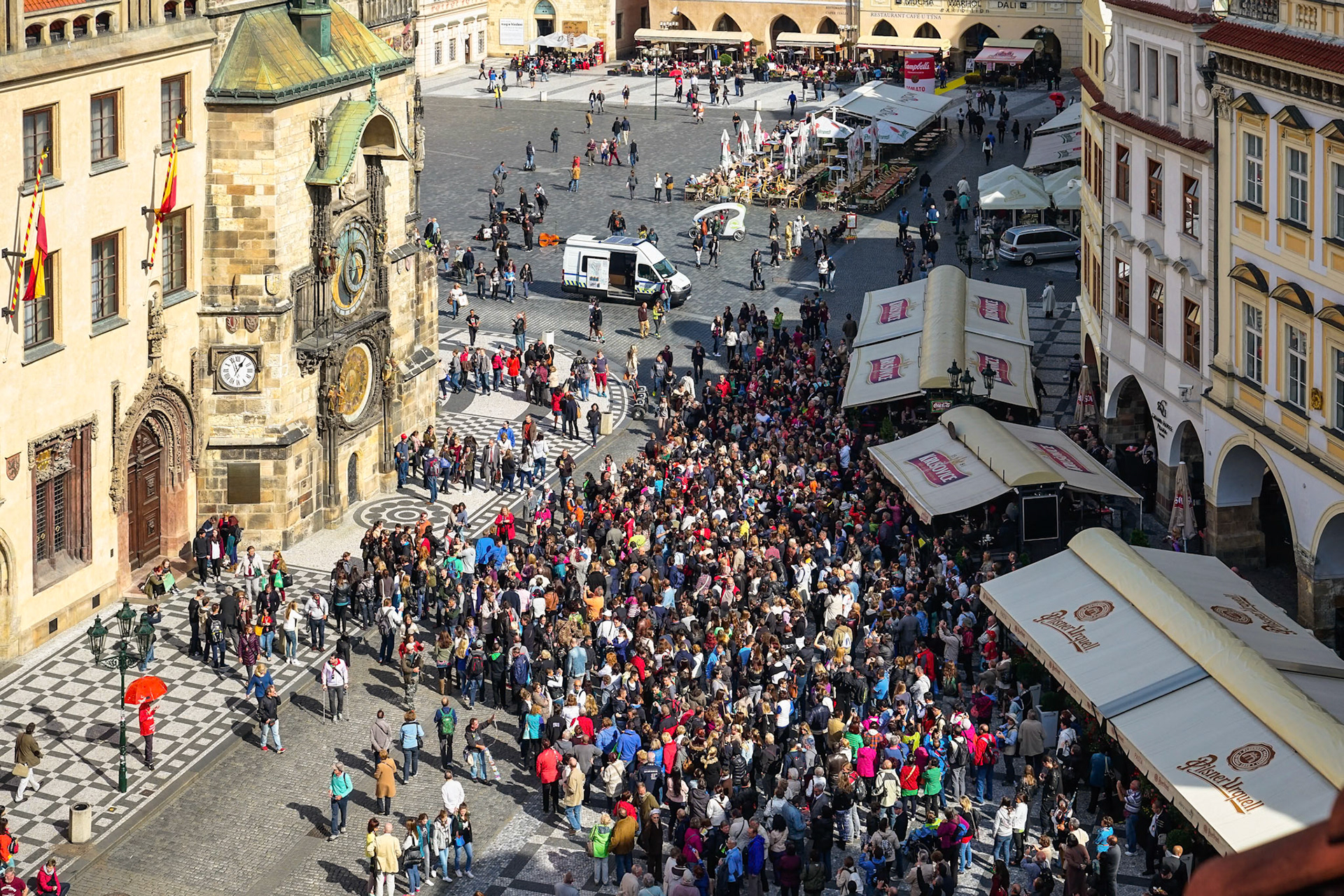 People Waiting for the Astronomical Clock in Prague