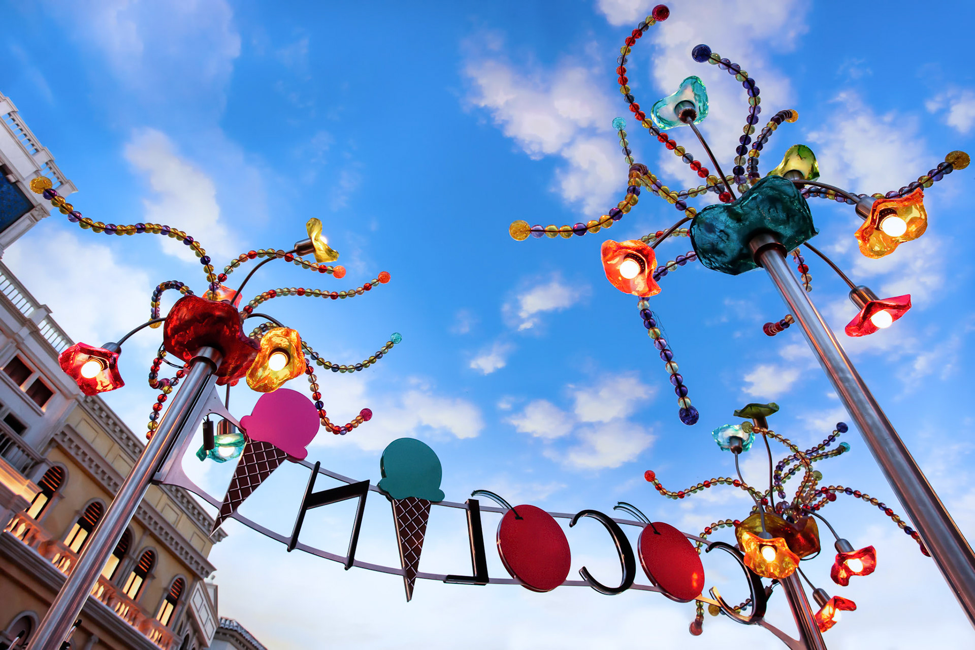 Arty Lights in St Mark's Square Venetian Hotel Las Vegas