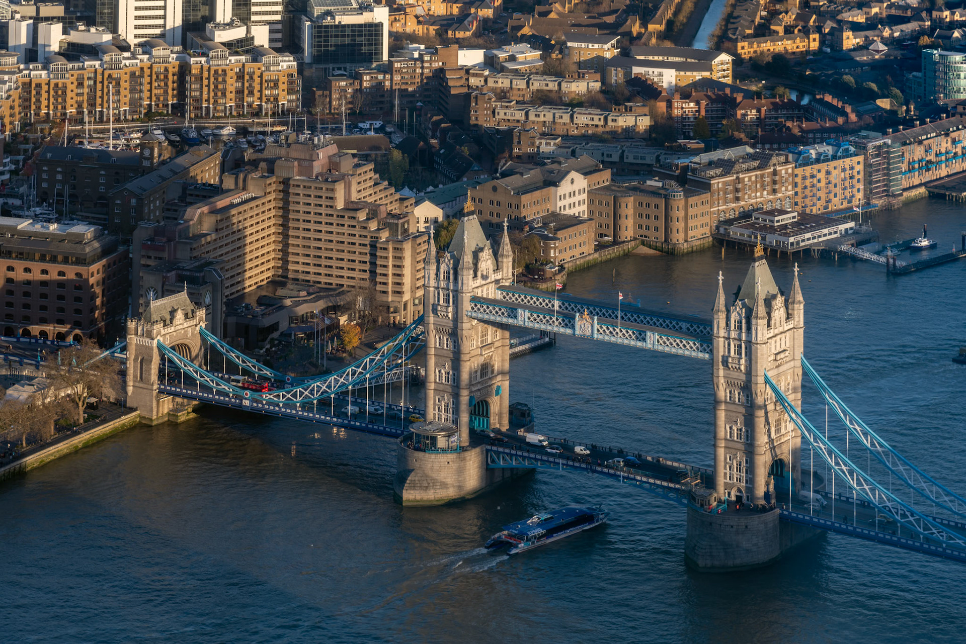 View of Tower Bridge from the Shard in London