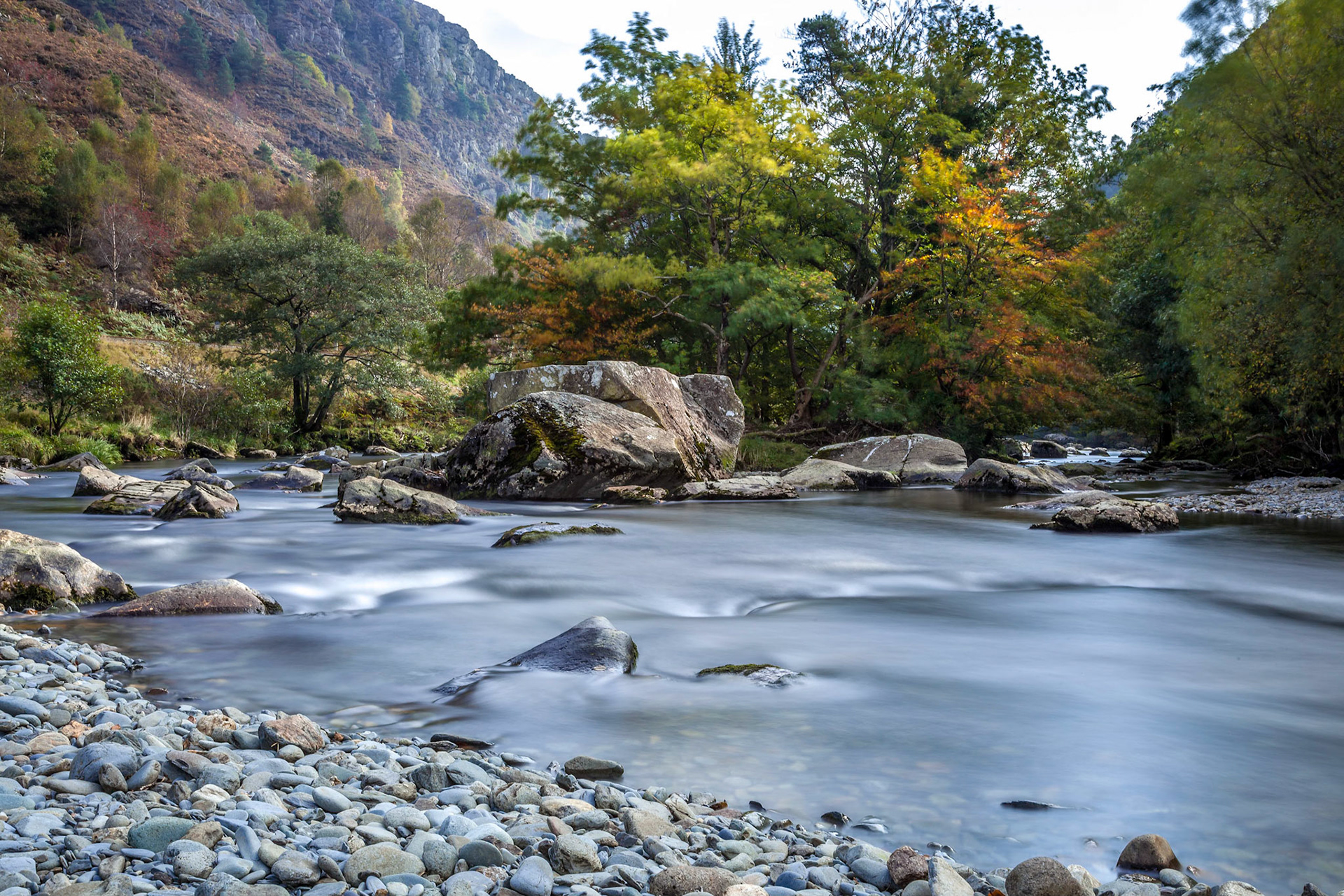 View along the Glaslyn River in Autumn
