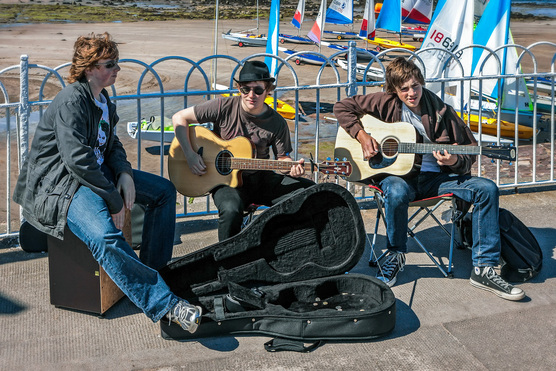 Busking in North Berwick