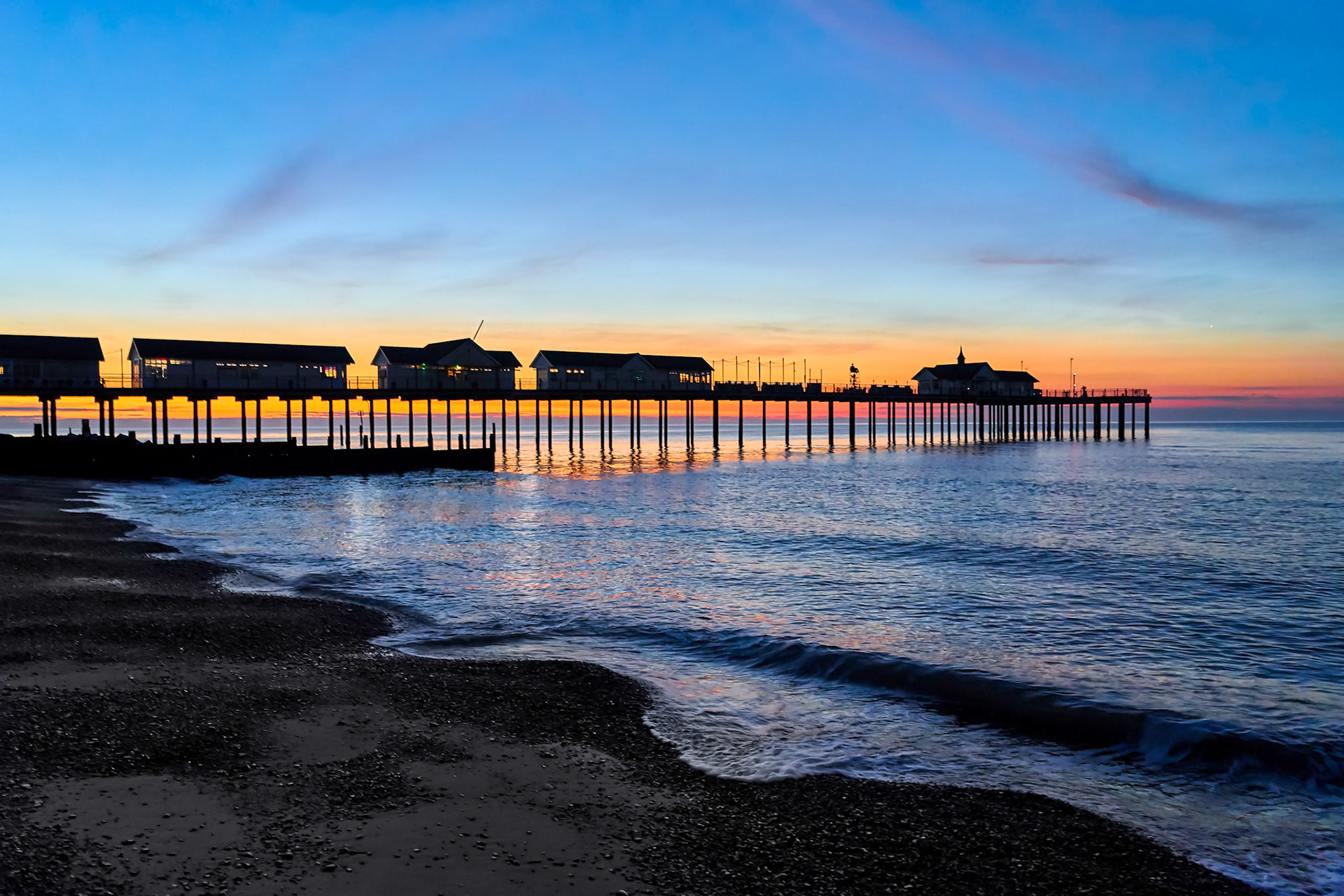 Sunrise over Southwold Pier