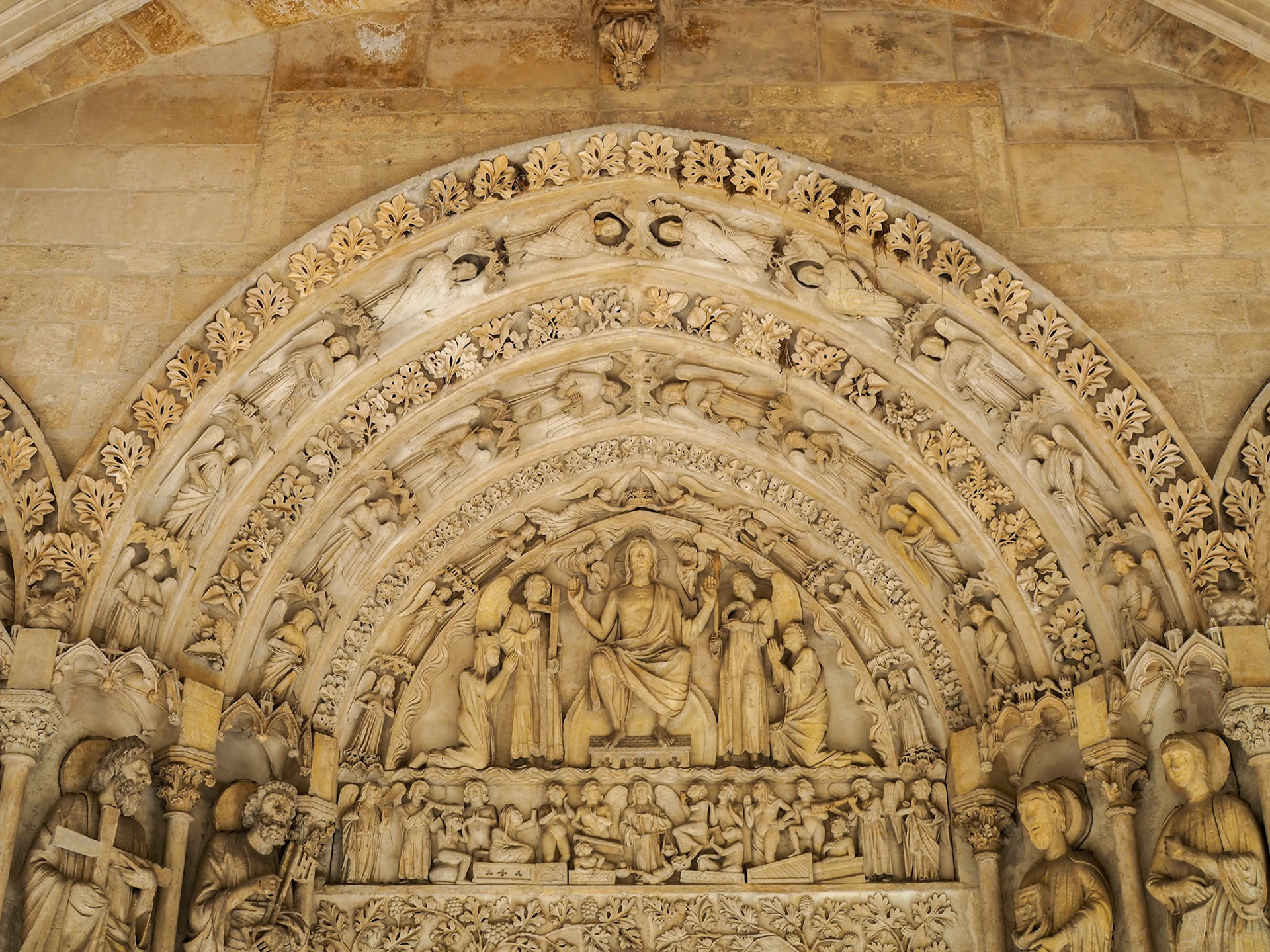 View of the Entrance Archway to the Basilica  St Seurin in Bordeaux