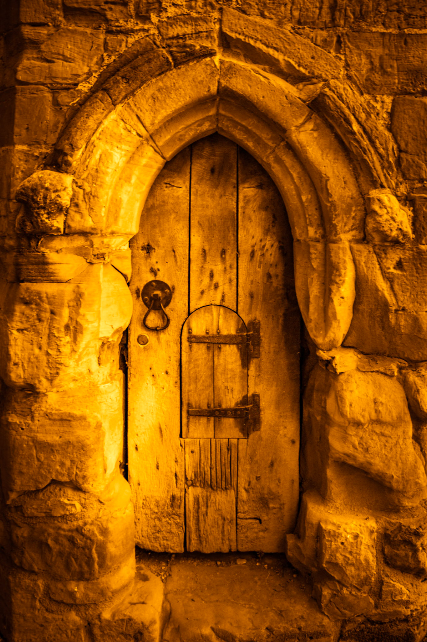 BATTLE, EAST SUSSEX/UK - JUNE 30 : Old weathered wooden door at Battle Abbey in Battle East Sussex on June 30, 2008