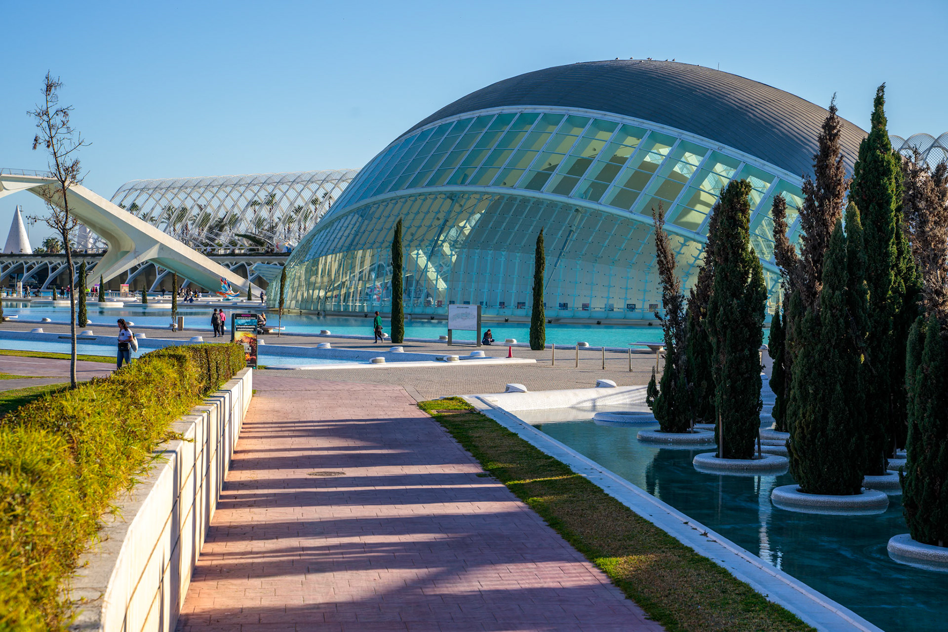 VALENCIA, SPAIN - FEBRUARY 25 : Imax Cinema in the City of Arts and Sciences in Valencia Spain on February 25, 2019. Unidentified people