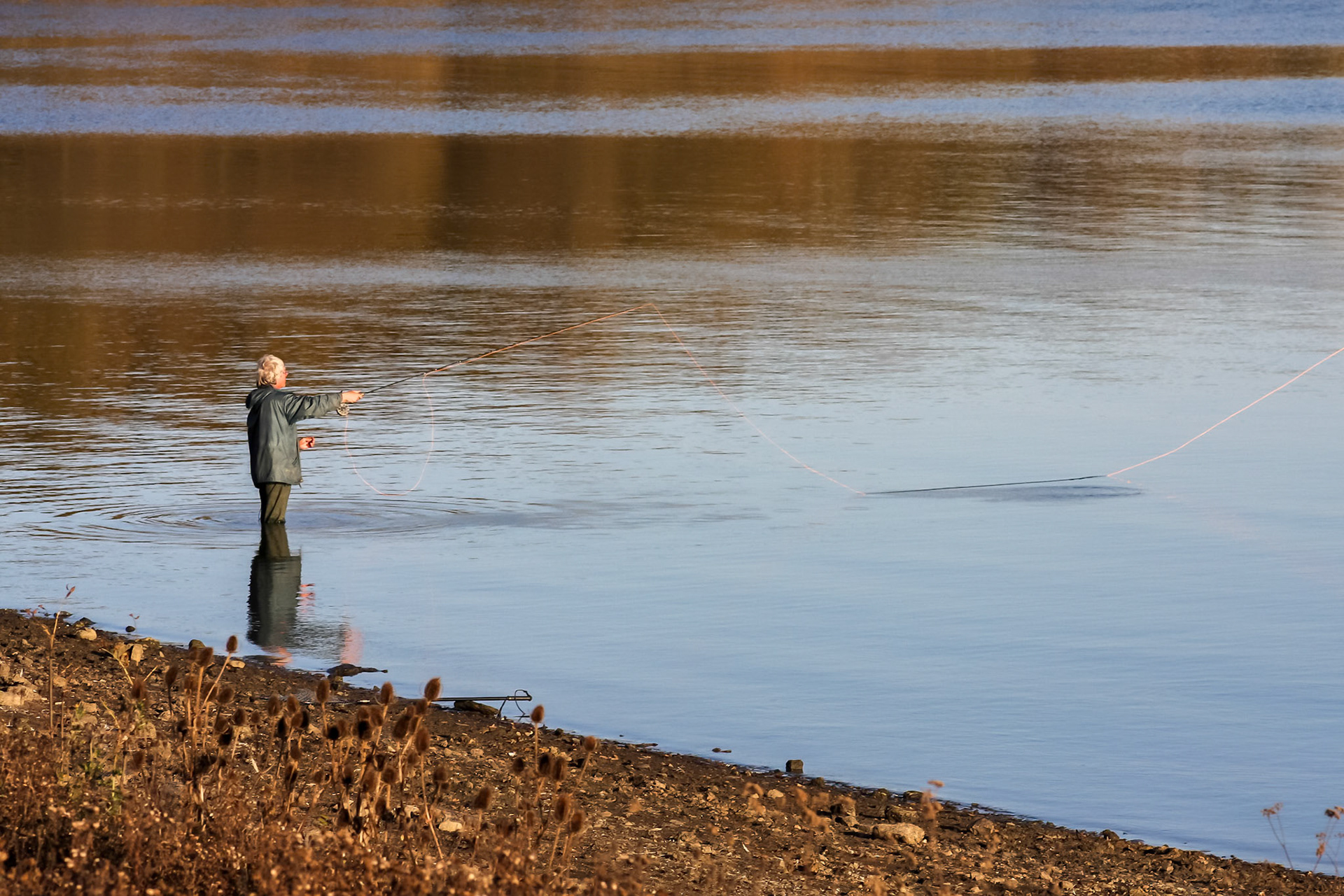 Fly Fishing on Arlington Reservoir Berwick near Polegate East Sussex