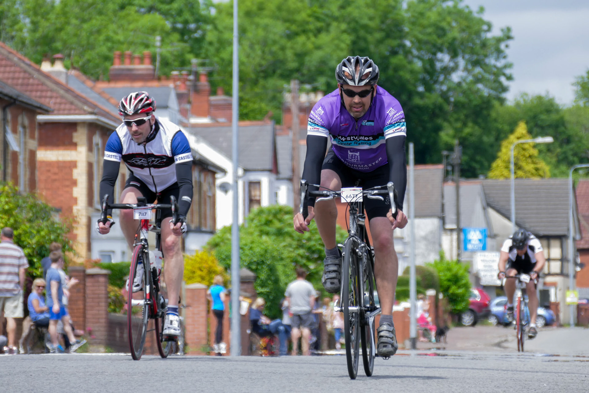 Cyclists Participating in the Velothon Cycling Event in Cardiff