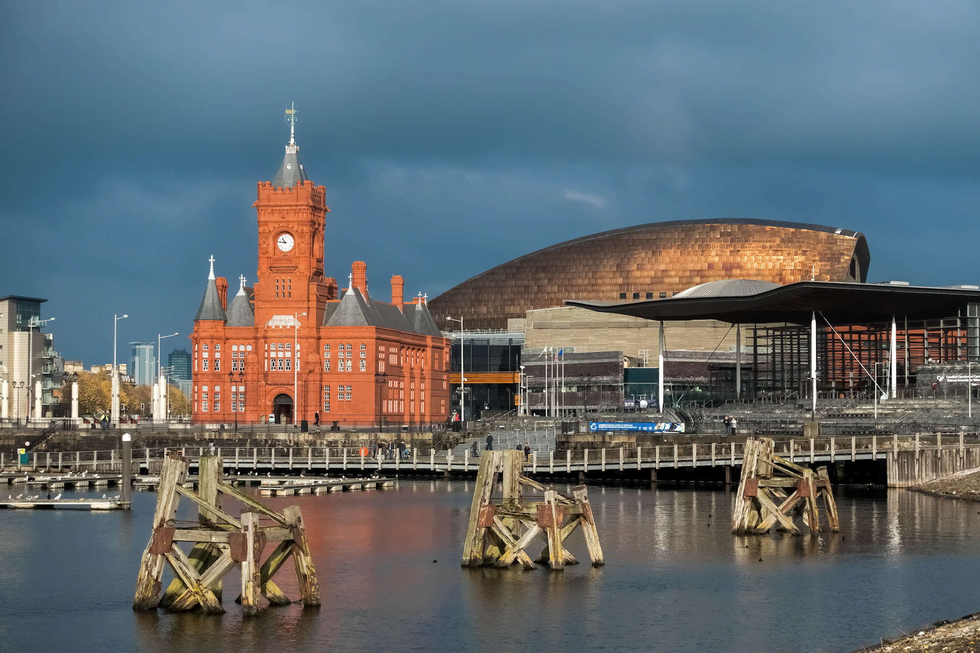 Pierhead and Millenium Centre Buildings Cardiff Bay