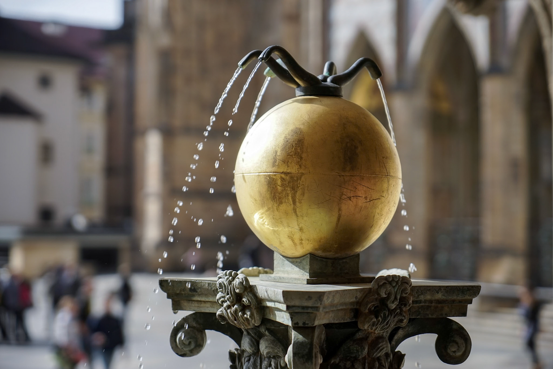 Small Fountain outside the New Royal Palace in Prague