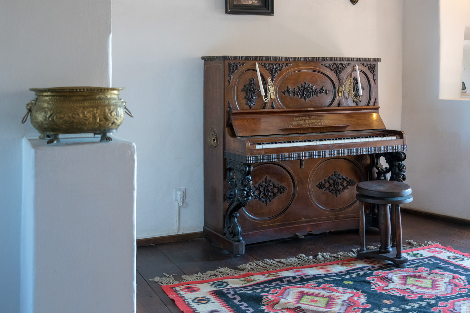 BRAN, TRANSYLVANIA/ROMANIA - SEPTEMBER 20 : View of a piano in Dracula's Castle in Bran Transylvania Romania on September 20, 2018