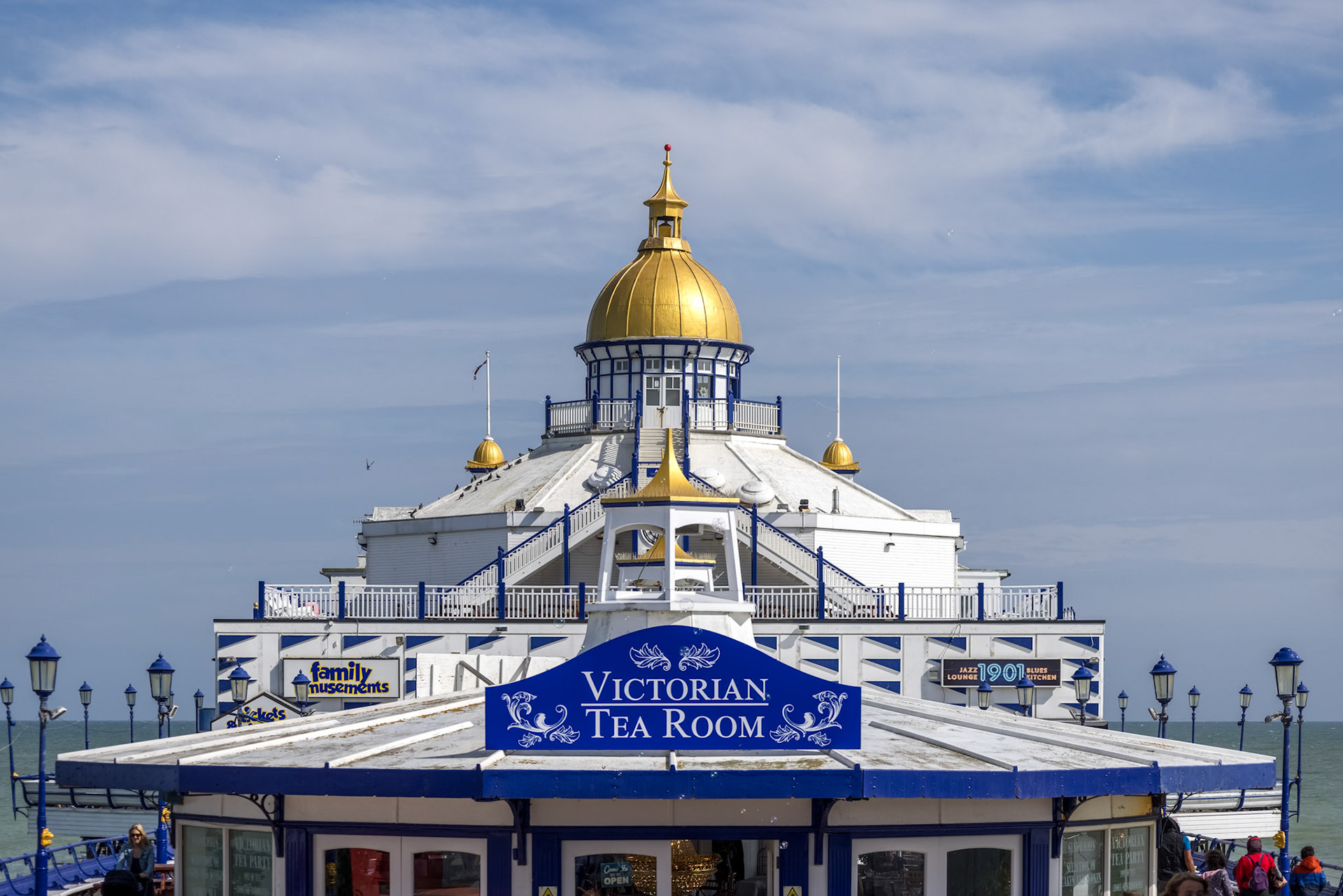 EASTBOURNE, EAST SUSSEX, UK - JULY 29 : Roof of Eastbourne Pier in East Sussex on July 29 2021