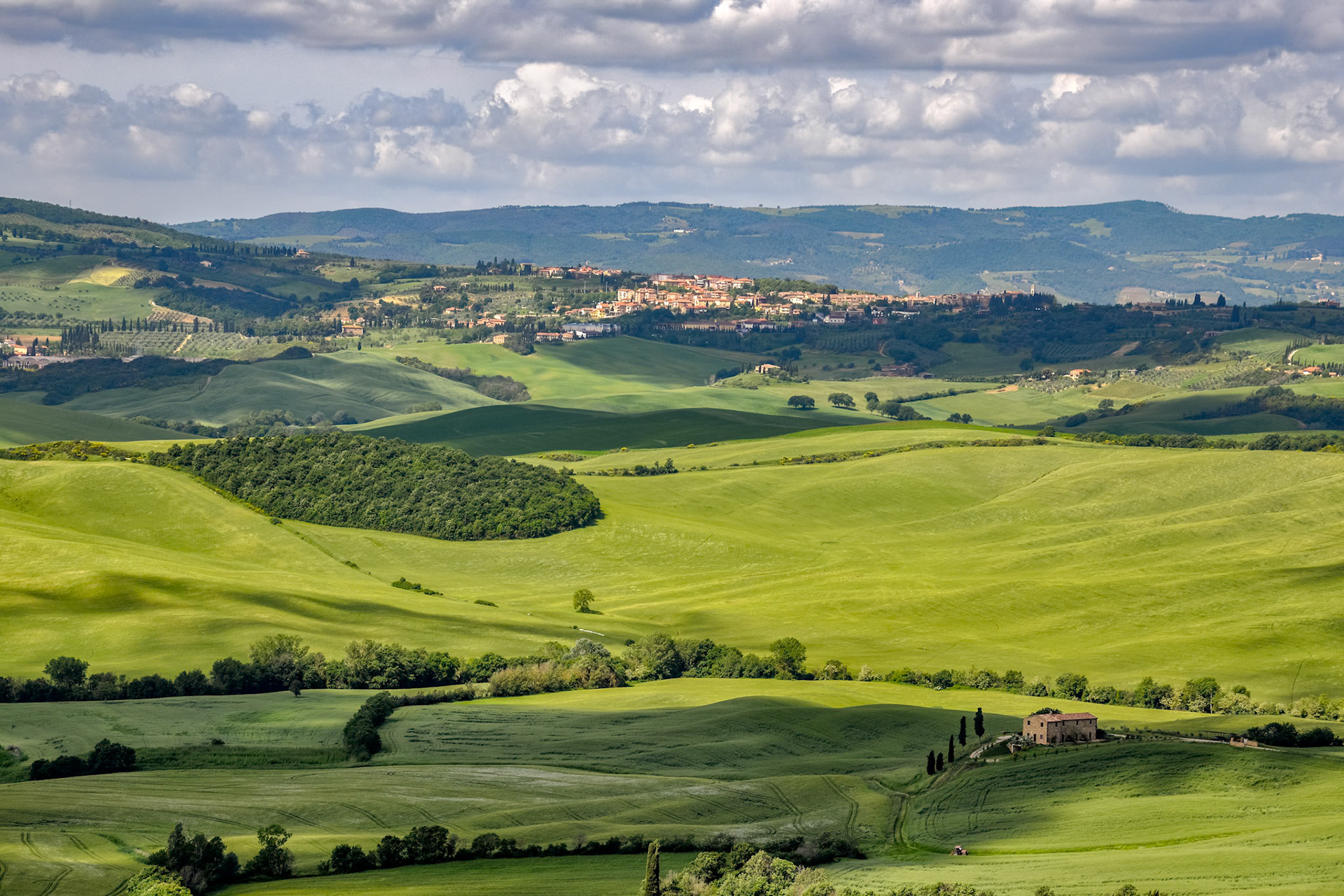 VAL D'ORCIA, TUSCANY, ITALY - MAY 18 : Countryside of Val d'Orcia in Tuscany Italy on May 18, 2013